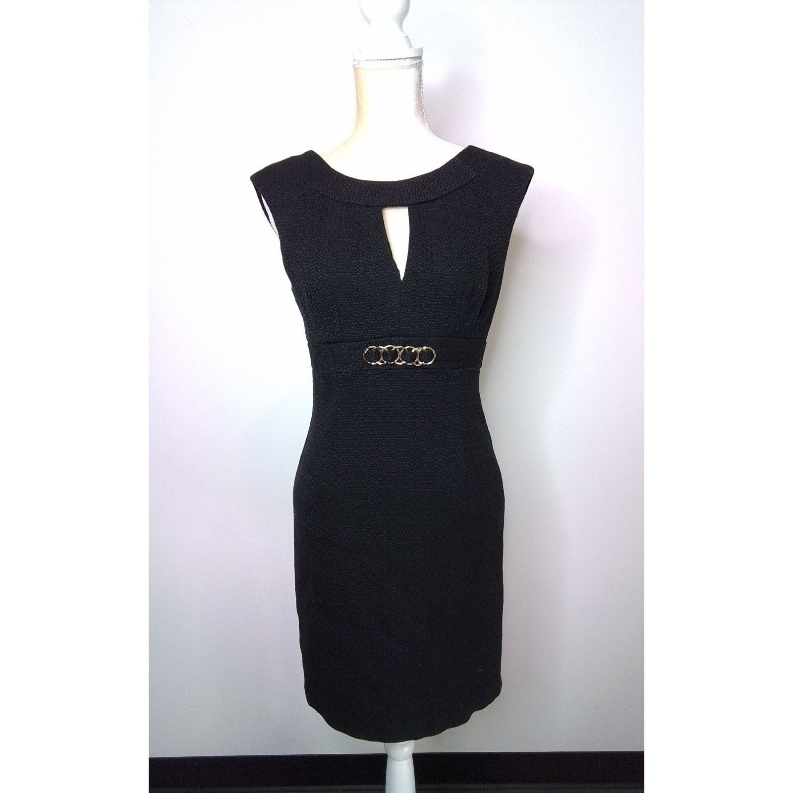 Trina Turk Trina Turk Dress Women's 6 Black w/ Gold Metal Detail Size M / US 6-8 / IT 42-44 - 2 Thumbnail