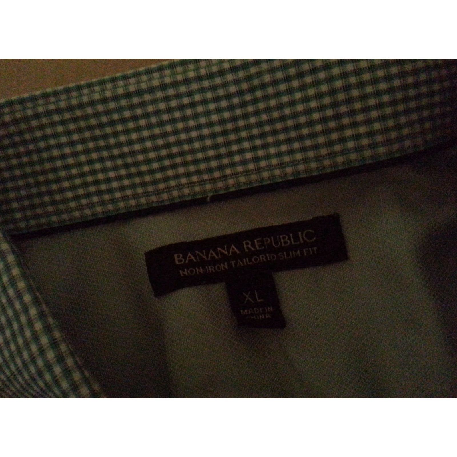 Banana Republic Banana Republic Mens Dress Shirt XL Green Cotton Long Button Size 46R - 4 Thumbnail