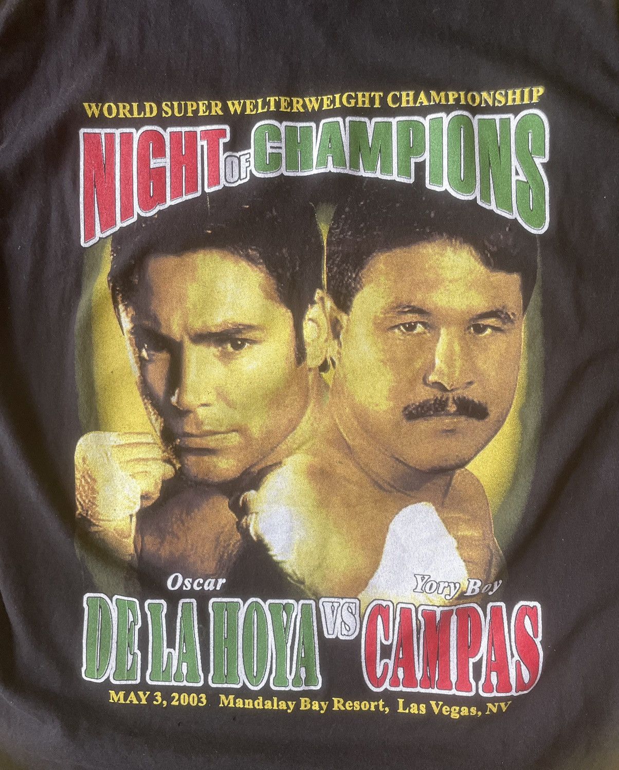 Vintage Oscar De La Hoya Boxing T-Shirt - 2003 Night of Champions Size US L / EU 52-54 / 3 - 4 Thumbnail