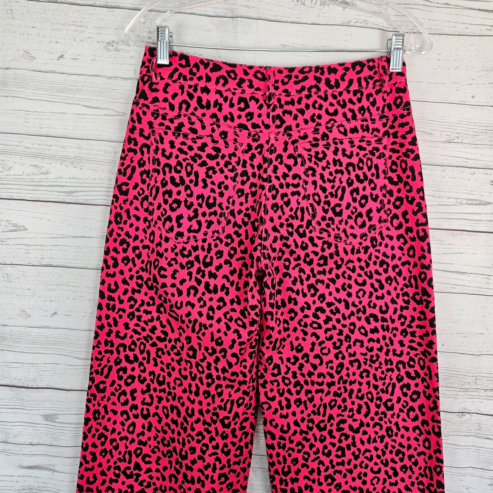 Adam Lippes Adam Lippes Womens Wide-Leg Ankle Pants Sz 4 Pink Black Animal Print Size 27" / US 4 / IT 40 - 4 Thumbnail