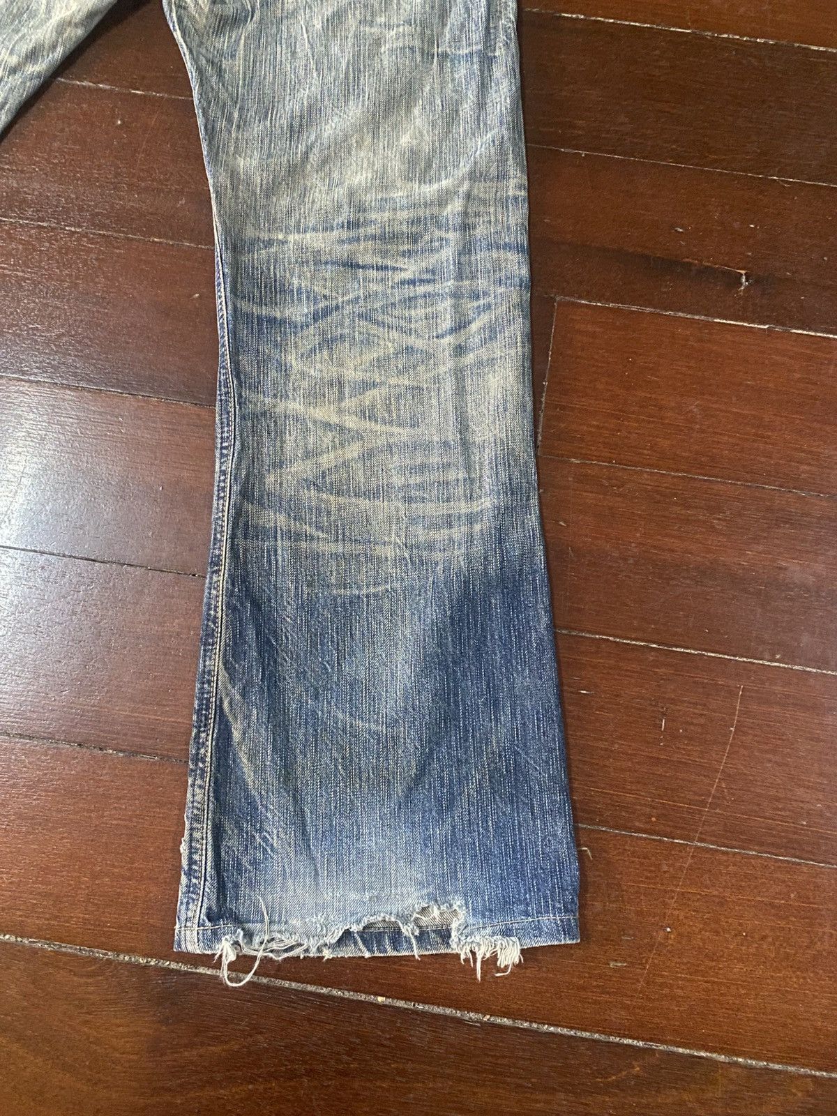 Edwin VERY RARE! EDWIN 503 FLARE mud wash stone wash distressed Size US 36 / EU 52 - 9 Thumbnail