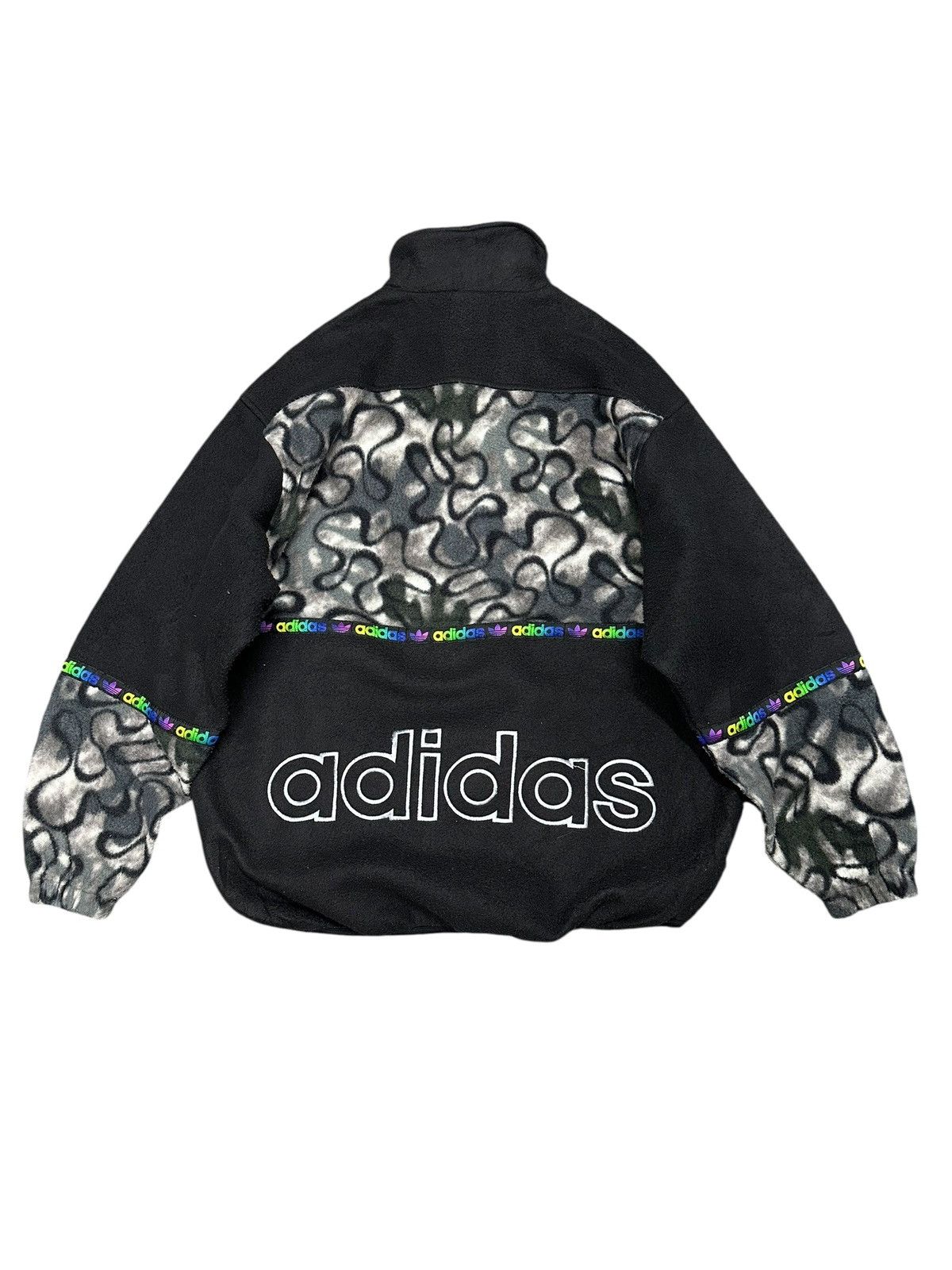 Adidas Vintage 90s Adidas Fleece Sweatshirt Multicolour Size US L / EU 52-54 / 3 - 5 Thumbnail