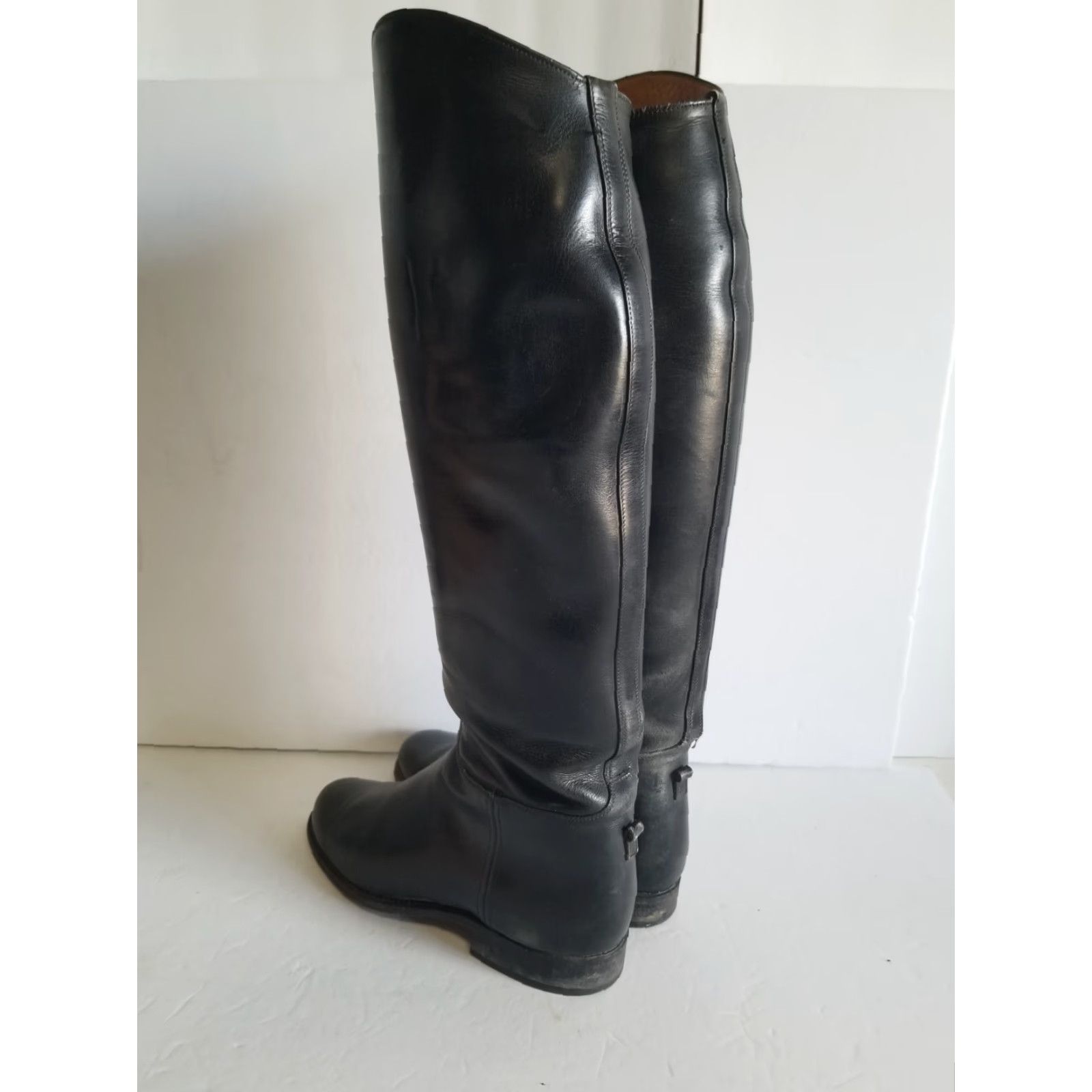 Vintage Dehner Women's Riding Boots Black Leather Equestrian Patrol Tall 8.5 9 8 9 Pic Size US 8.5 / IT 38.5 - 4 Thumbnail