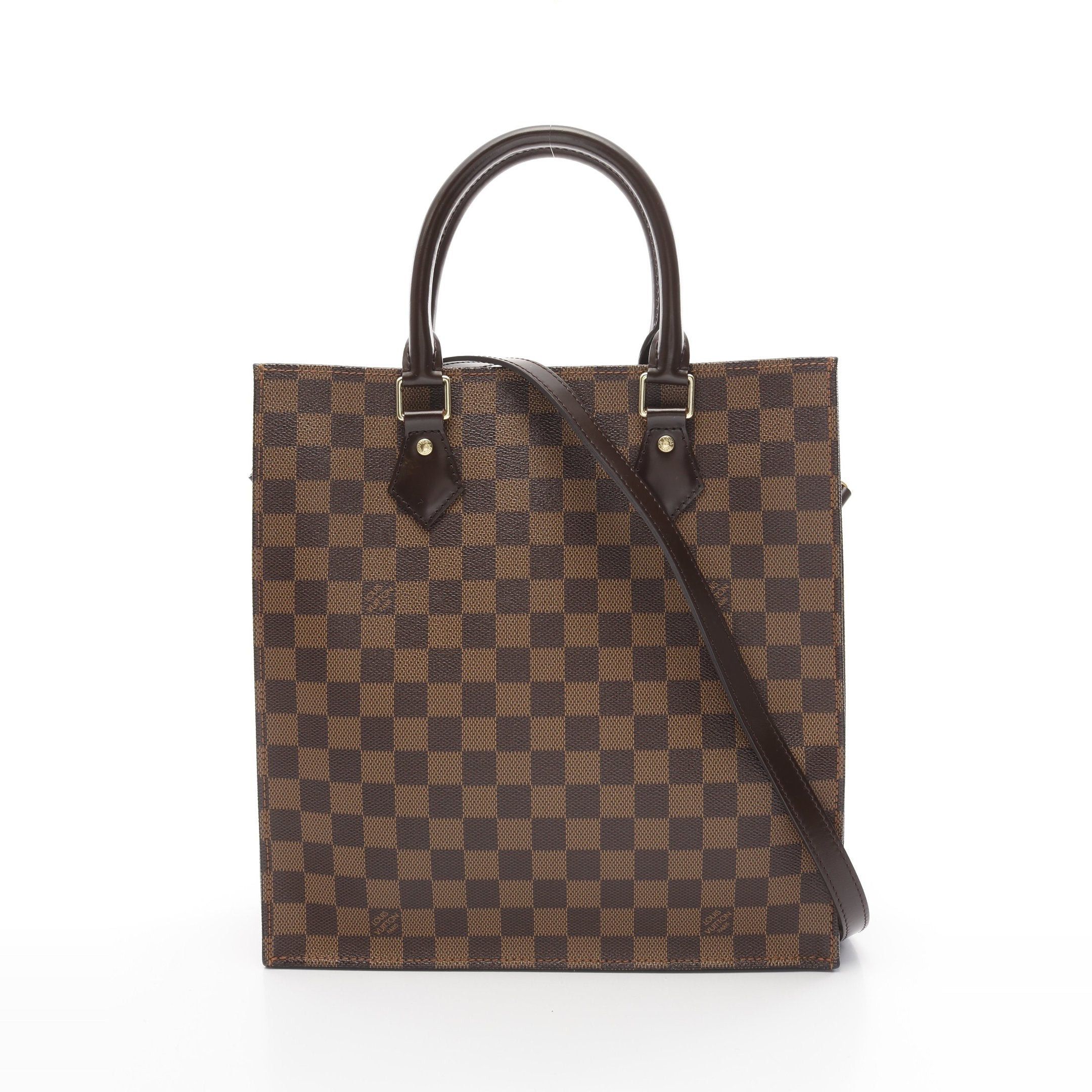 Louis Vuitton Louis Vuitton Sacpla Pm Damier Ebene Handbag Tote Bag Leather Brown Size ONE SIZE - 1 Thumbnail