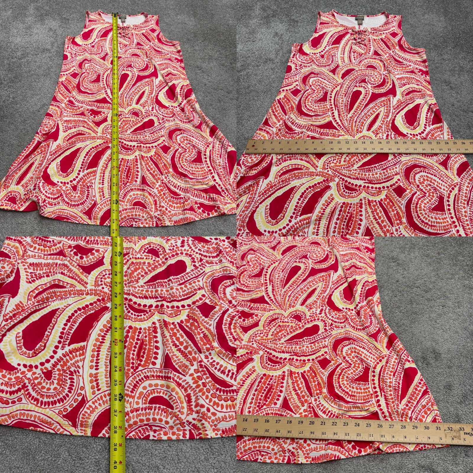 Vintage VINTAGE Chico's Paisley Midi Tank Dress Womens Large Pink Orange Sleeveless Summer Boho Chic Size XS / US 0-2 / IT 36-38 - 8 Thumbnail
