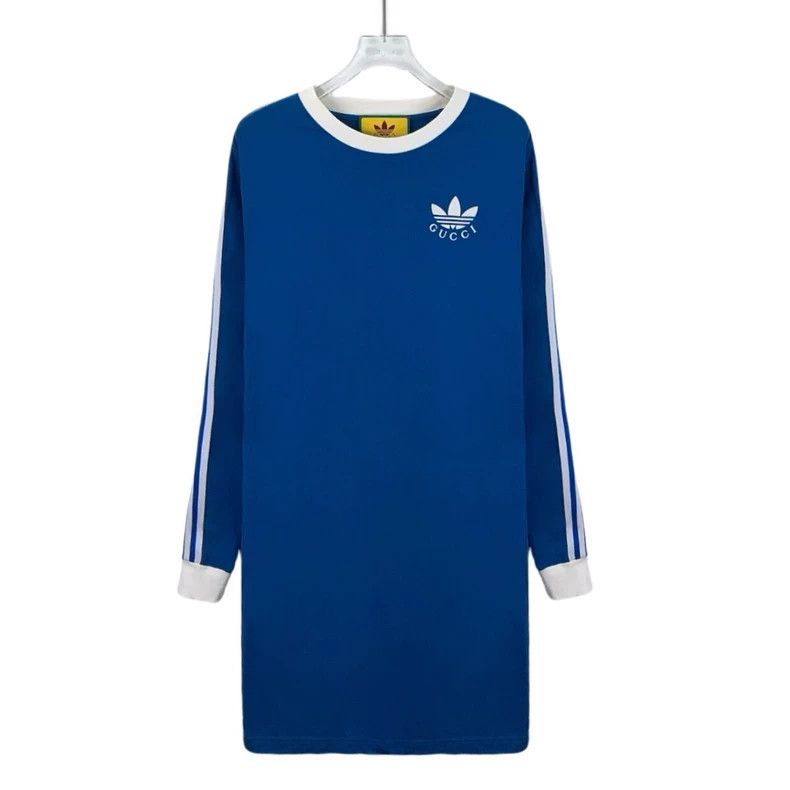 Gucci Gucci Co-branded blue side striped logo printed cotton rou Size L / US 10 / IT 46 - 1 Thumbnail