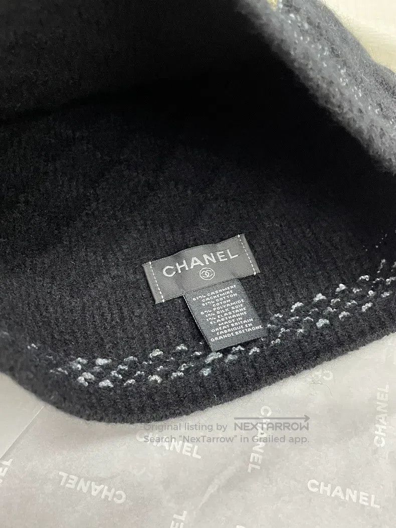 Chanel Chanel 26C new black cashmere knitted cold hat Size ONE SIZE - 4 Thumbnail