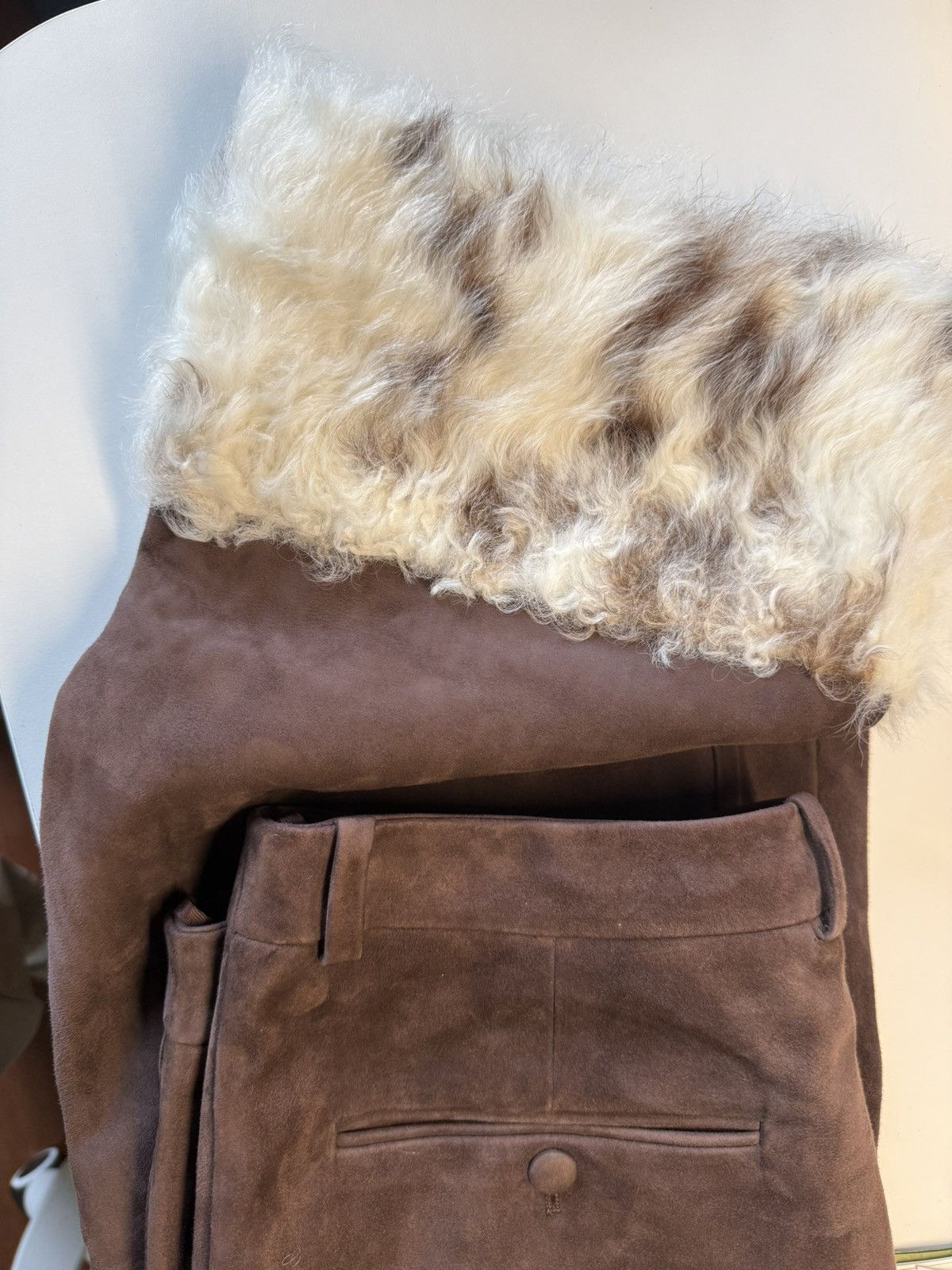 Gucci tailored suede pants with shearling trim size48 Size US 32 / EU 48 - 18 Thumbnail