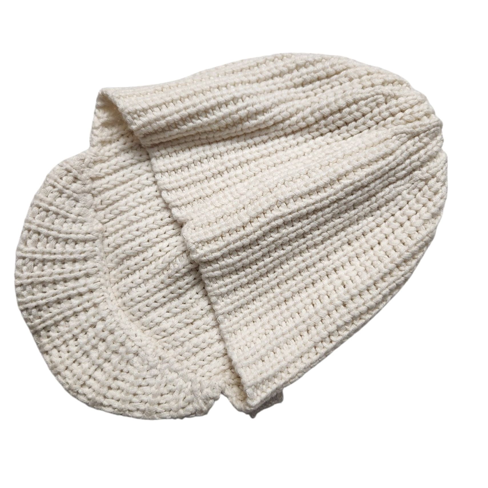 Ugg VINTAGE Y2K UGG Knitted Ivory Peak Cap Hat Women One Size Ivory Cotton Knit Button Size ONE SIZE - 4 Thumbnail