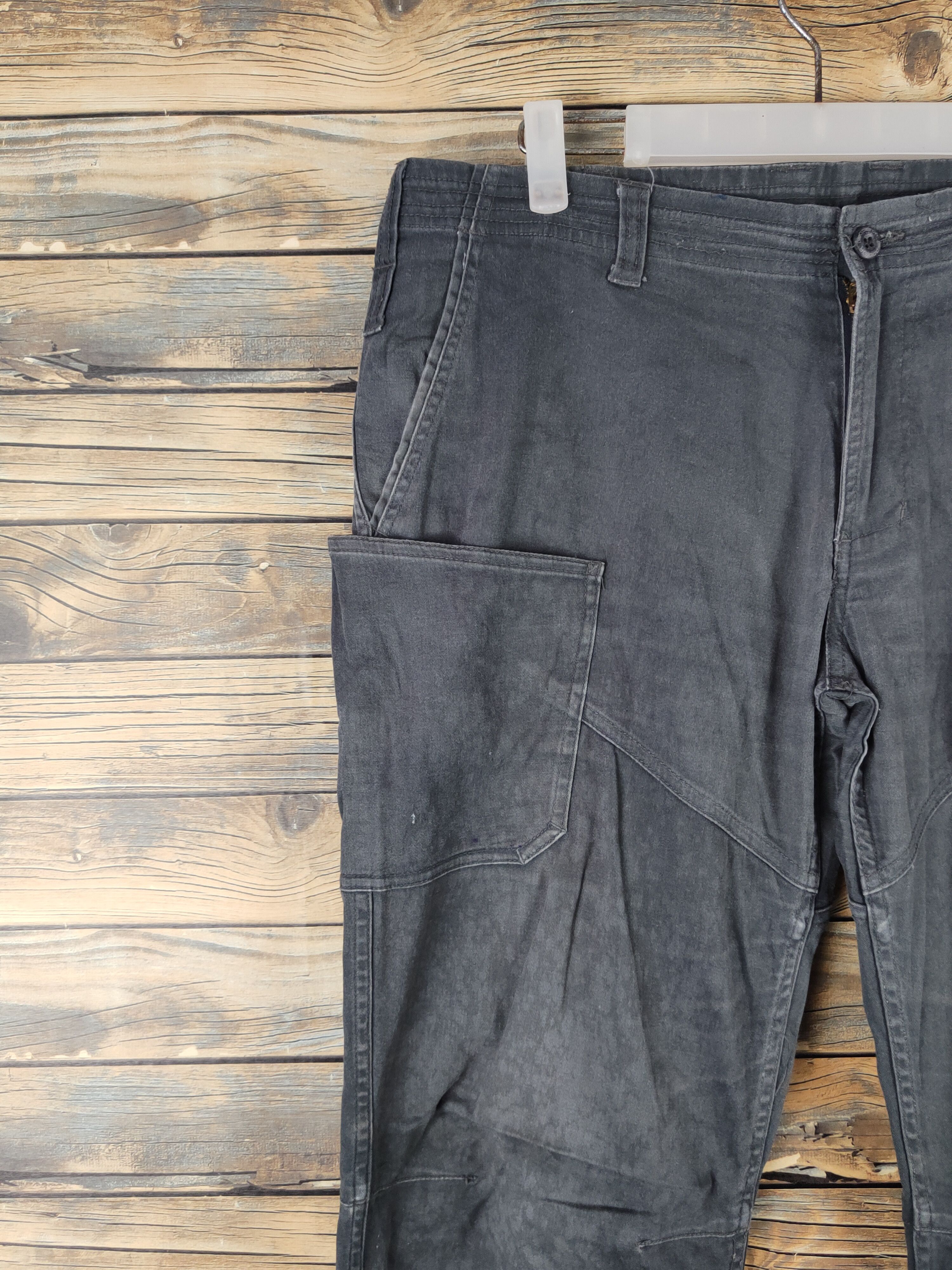 Japanese Brand DL Gladiator Black Faded Multipocket Cargo Pants #2345 Size 34" / US 12 / IT 48 - 3 Thumbnail