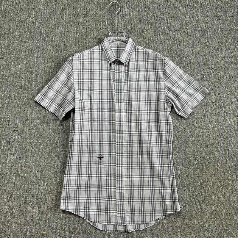 Dior Dior Gray Cotton Embroidered Short Sleeve Shirt 0089 Size US M / EU 48-50 / 2 - 1 Thumbnail