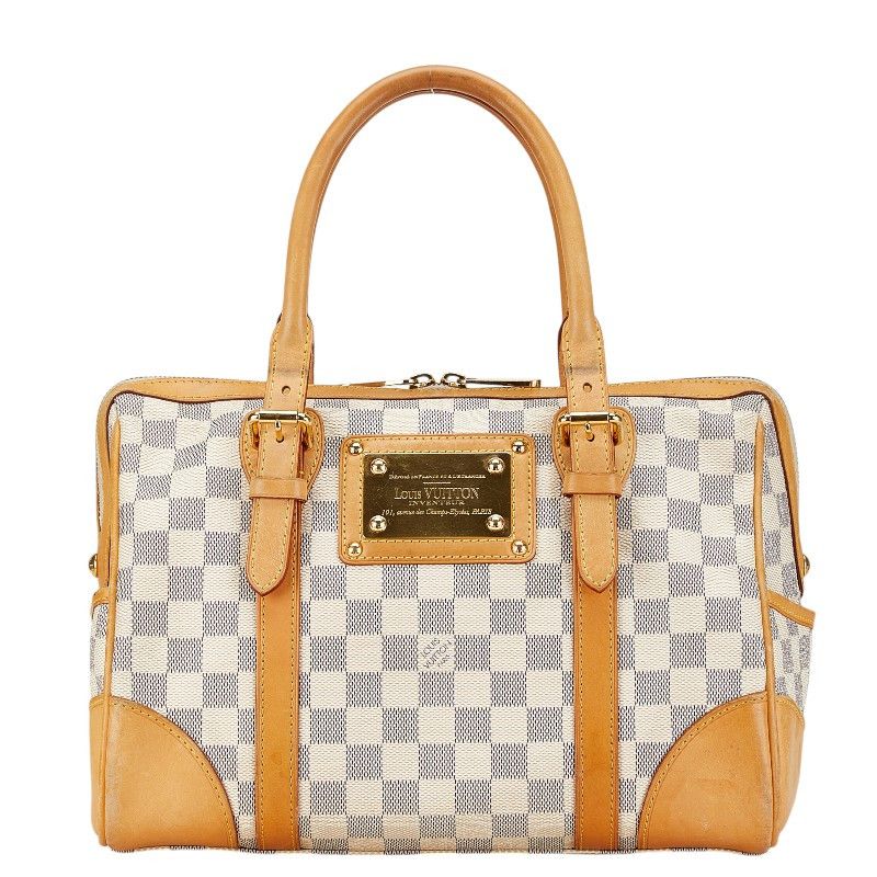 Louis Vuitton Louis Vuitton Louis Vuitton Damier Azur Berkeley Handbag N52001 Canvas Handbag N52001 in Very Good Condition Size ONE SIZE - 1 Thumbnail