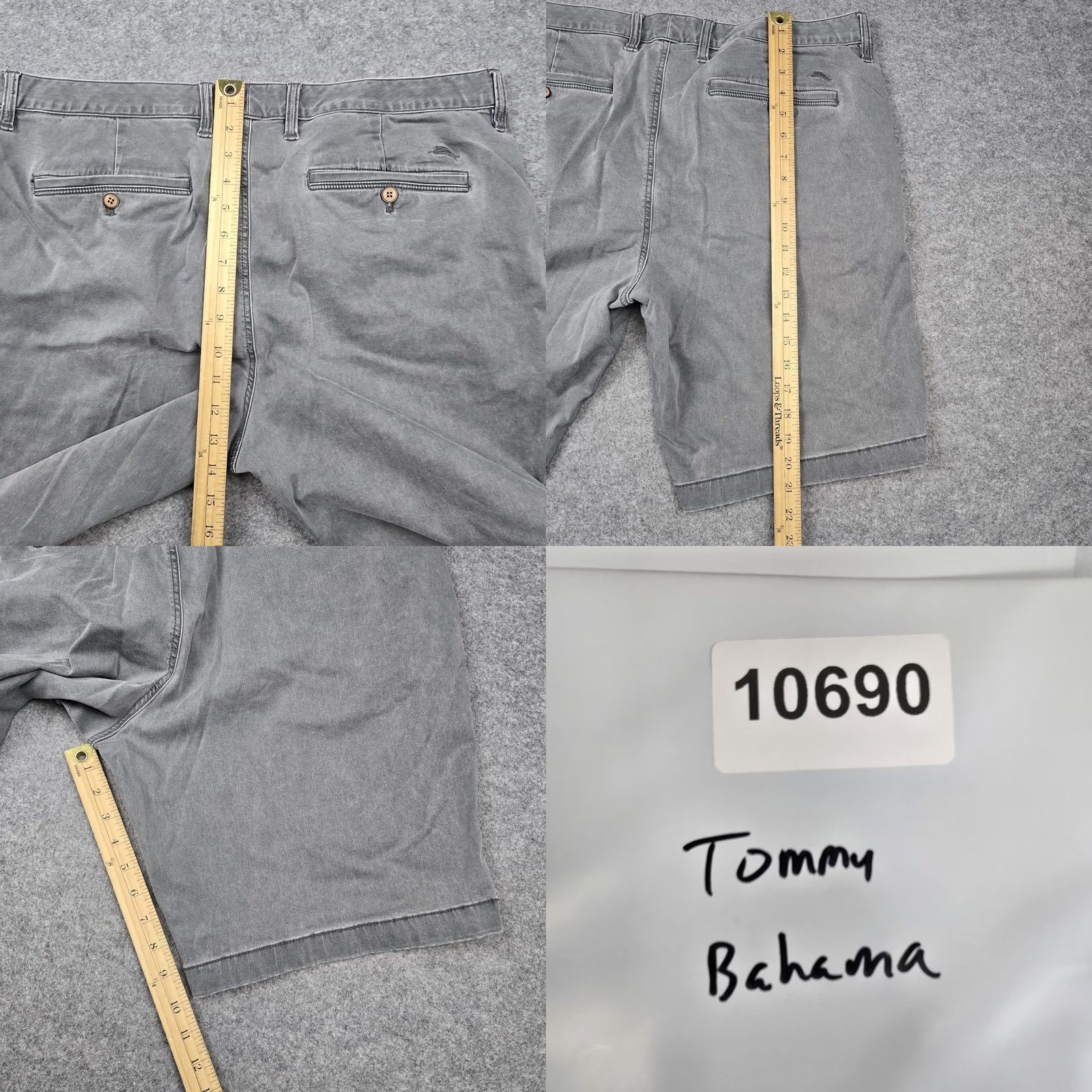 Tommy Bahama Tommy Bahama Mens 38 Gray Chino Shorts Casual Summer 10" Inseam Stretch Washed Size US 38 / EU 54 - 8 Thumbnail