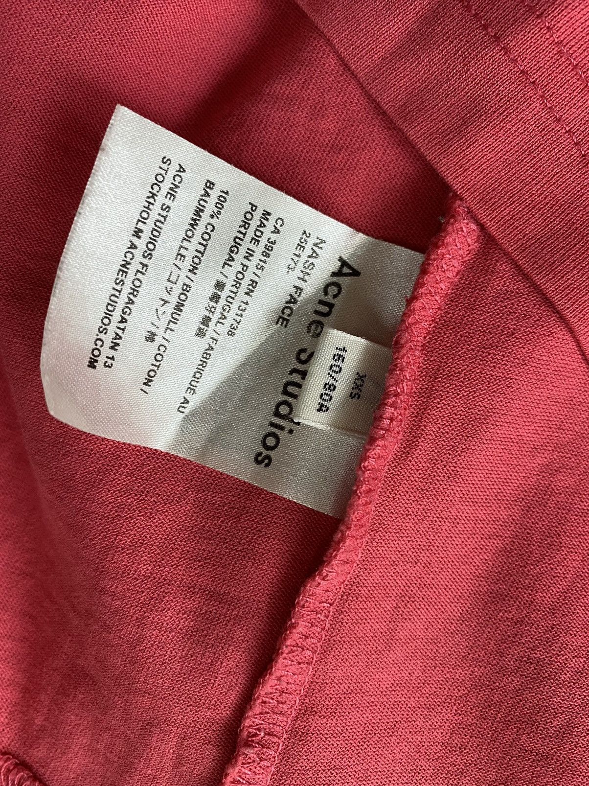 Acne Studios Acne Studios Nash Face Pink T-shirt Size US XXS / EU 40 - 4 Thumbnail