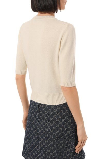 Gucci o1la5ras0526 Cashmere Pullover in Ivory Size M / US 6-8 / IT 42-44 - 4 Thumbnail