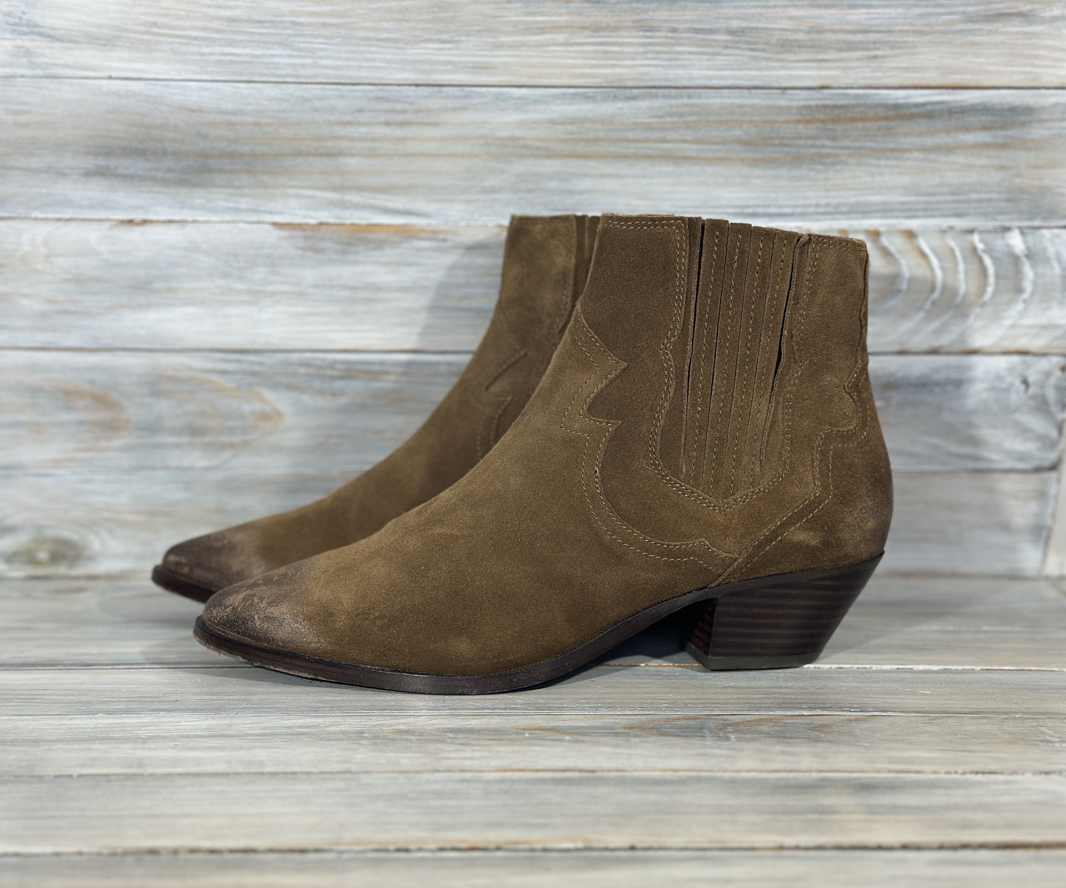 ASH ASH Harper Heels Boots Sugar Suede Ankle Luxury Brand Size US 10 / IT 40 - 6 Thumbnail