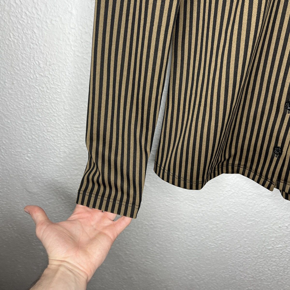 Fendi Fendi Monogram Zucca Striped Shirt Button Up Brown Black Size M / US 6-8 / IT 42-44 - 7 Thumbnail