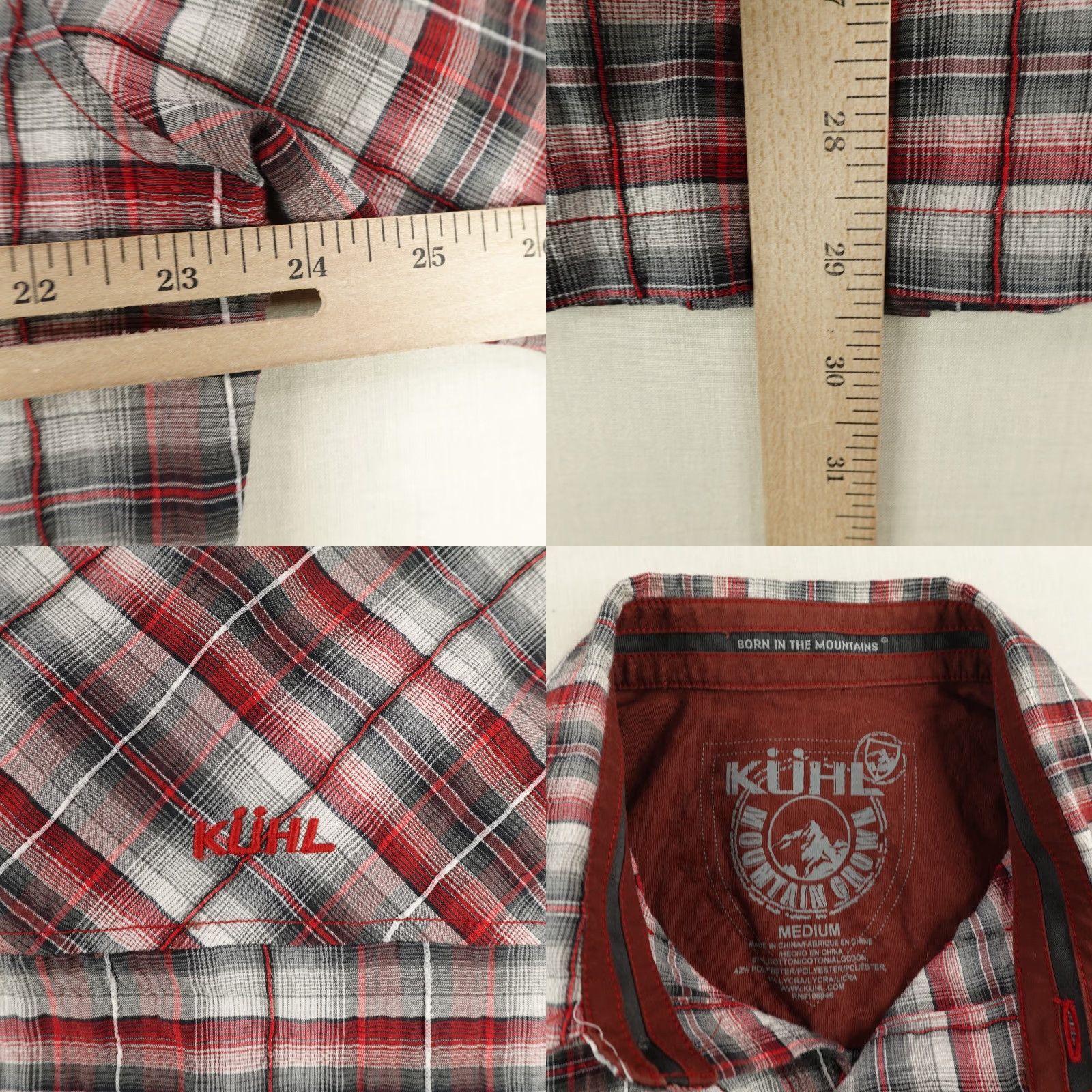 Vintage Kuhl Shirt Mens M Red Plaid Short Sleeve Button Up Outdoor Work Casual Travel Size US M / EU 48-50 / 2 - 8 Thumbnail