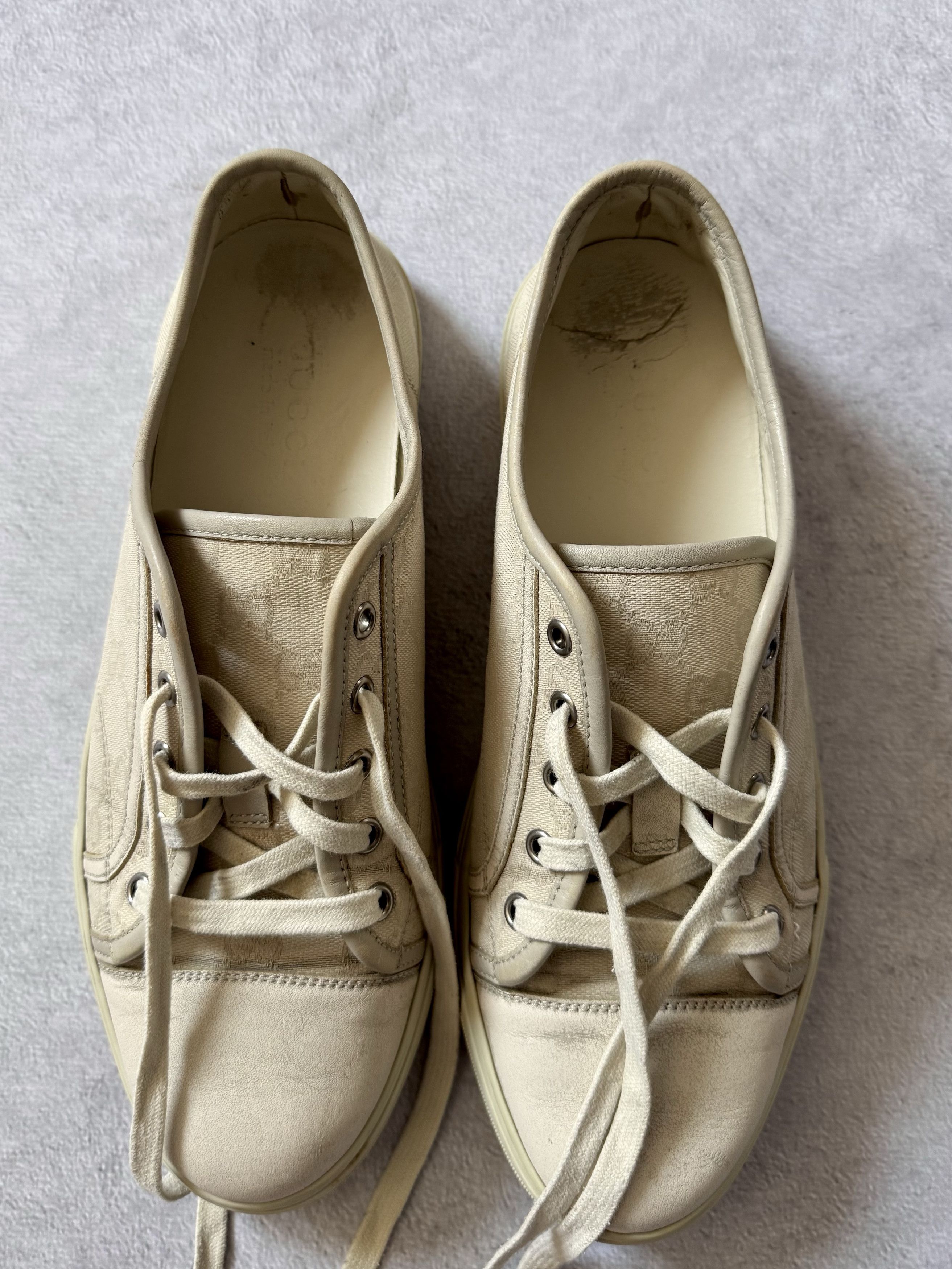 Gucci Gucci Canvas GG Monogram Sneakers 'Cotton Washed White' Size US 9 / EU 42 - 7 Thumbnail