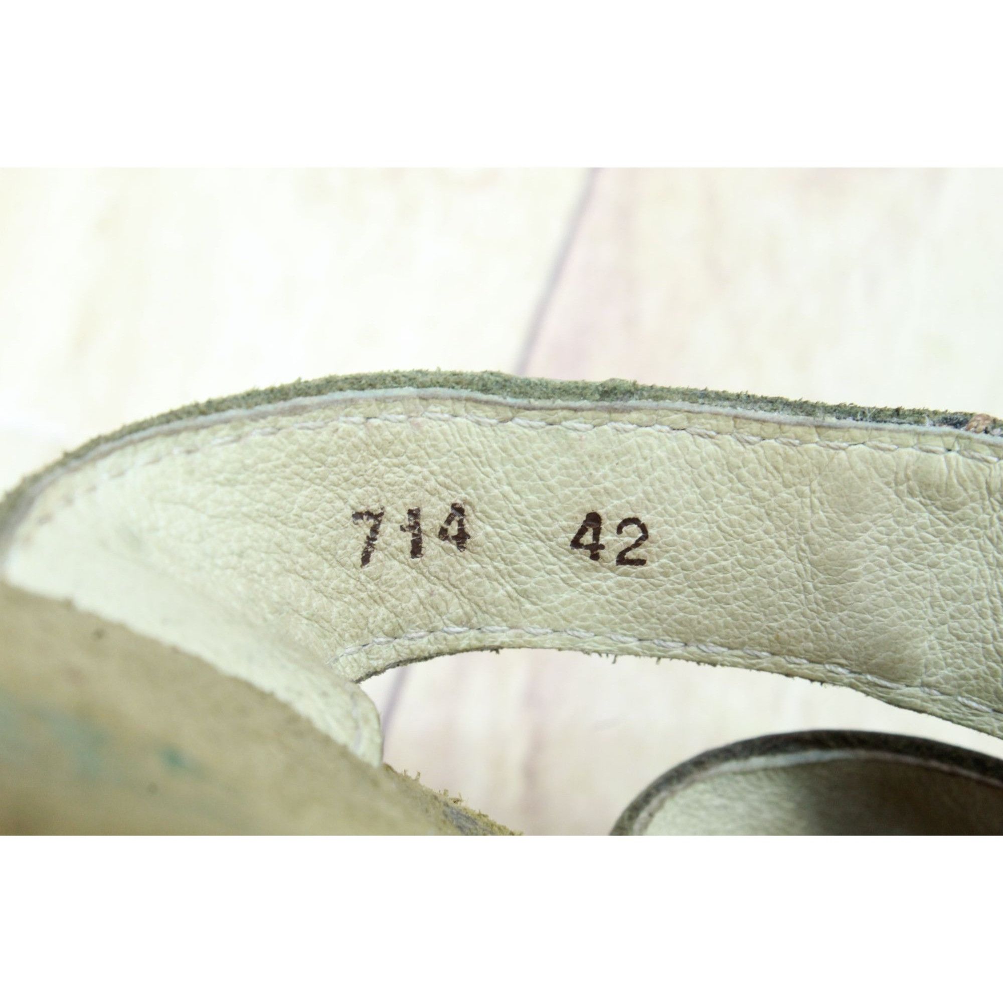Other El Naturalista Green Leather Slip On Sandals Size US 8 / IT 38 - 9 Thumbnail