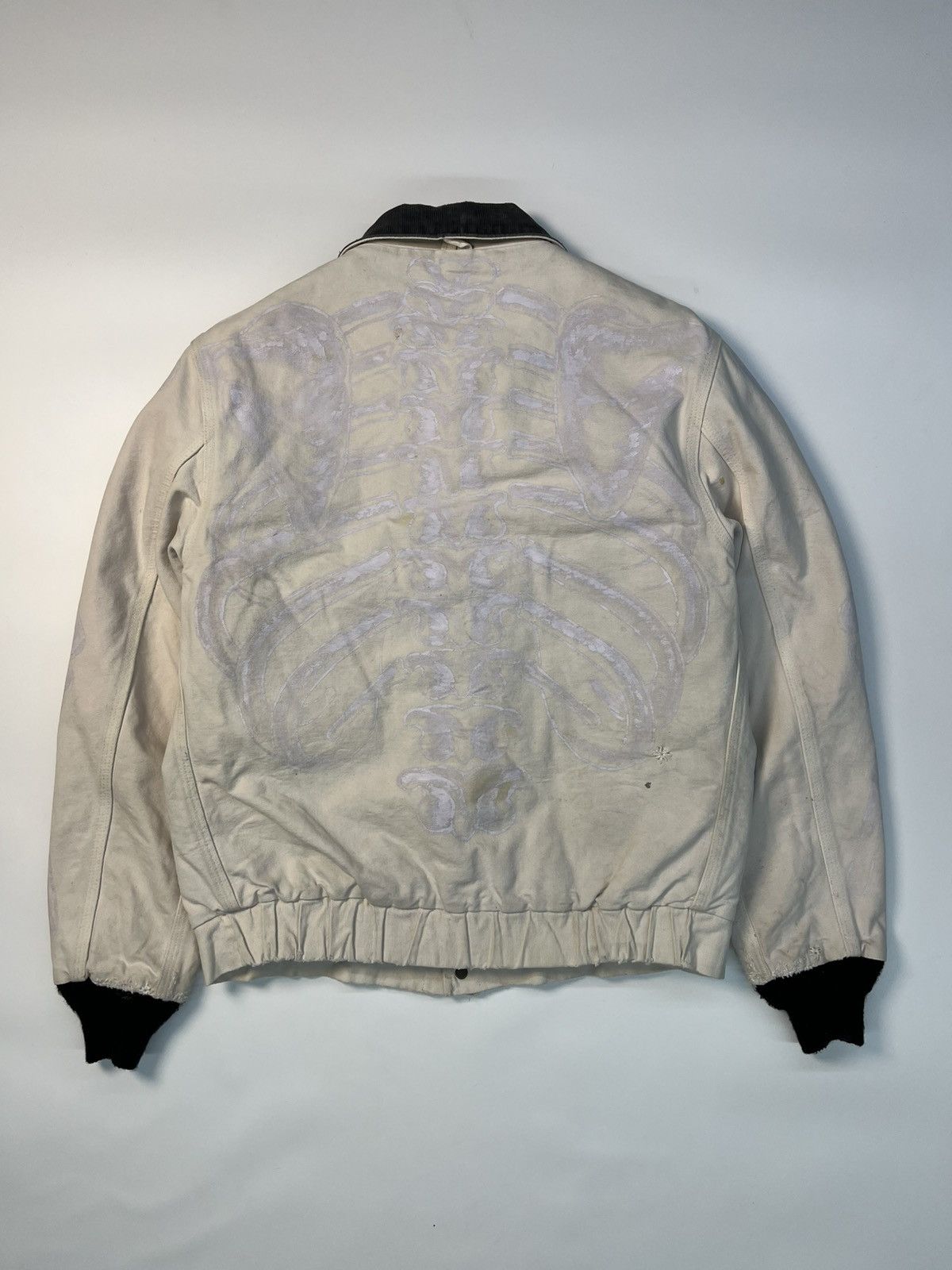 Carhartt VINTAGE CARHARTT White Bomber Jacket Custom Skeleton Size US L / EU 52-54 / 3 - 4 Thumbnail