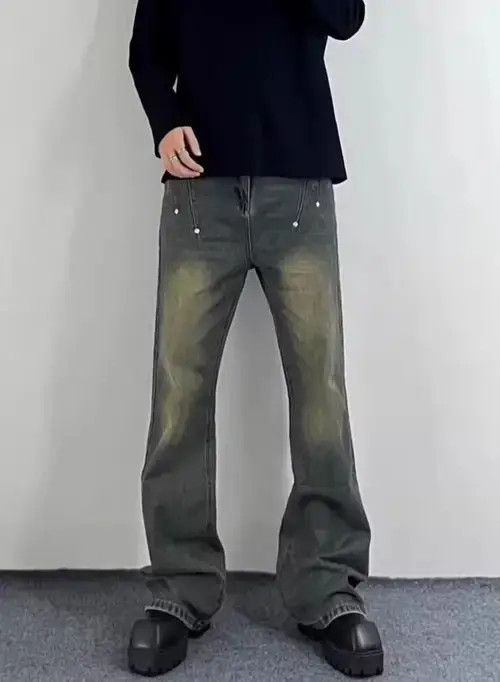 Japanese Brand × Jean Vintage distressed studded wide-leg jeans Size US 32 / EU 48 - 3 Thumbnail