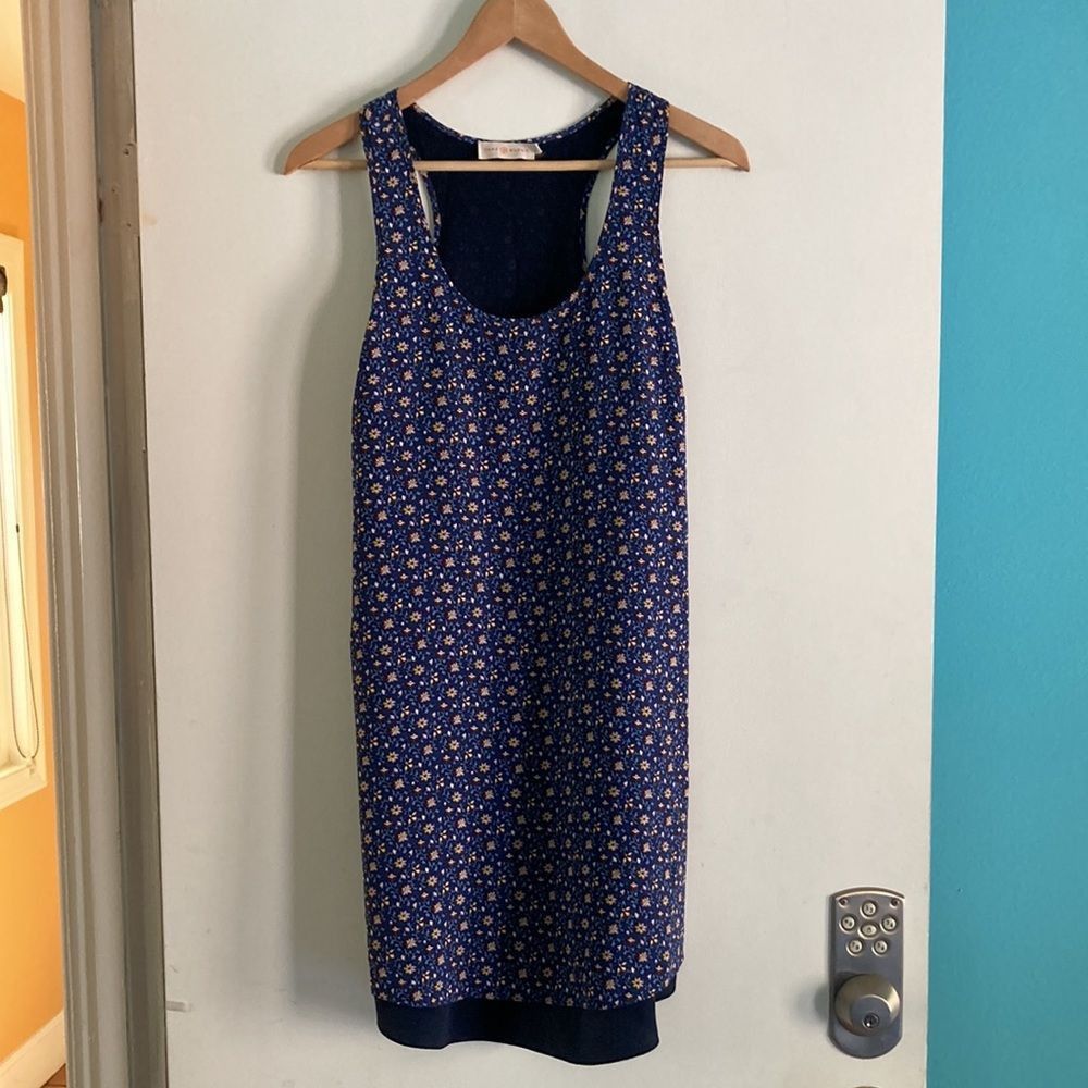 Tory Burch Tori Burch Womens Size XS Blue Floral Silk Mini Sheath Dress Size XS / US 0-2 / IT 36-38 - 5 Thumbnail