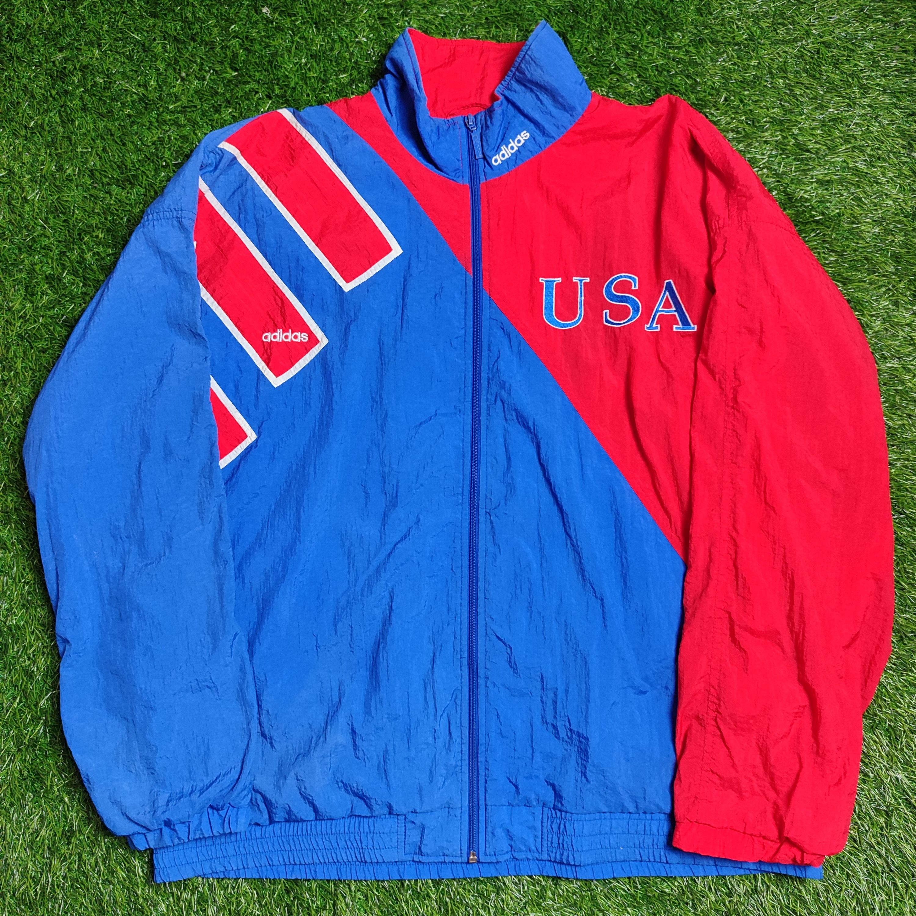 Adidas Adidas Vintage Windbreaker USA 1992 Soccer Jacket Size US XL / EU 56 / 4 - 1 Thumbnail