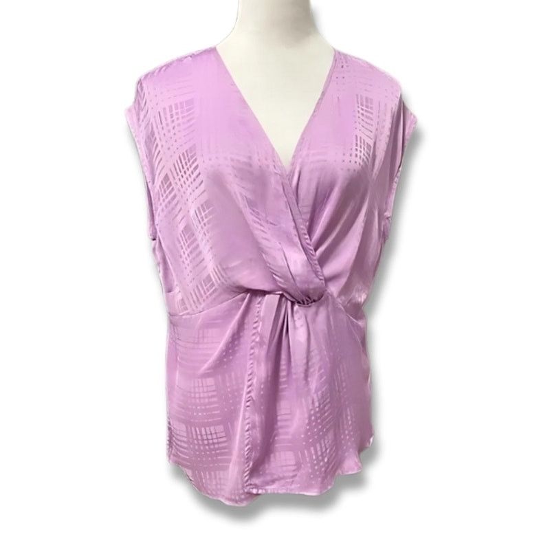 Other Halogen Twist Front Blouse Sleeveless Purple Women's 1X NWOT Size XL / US 12-14 / IT 48-50 - 2 Thumbnail