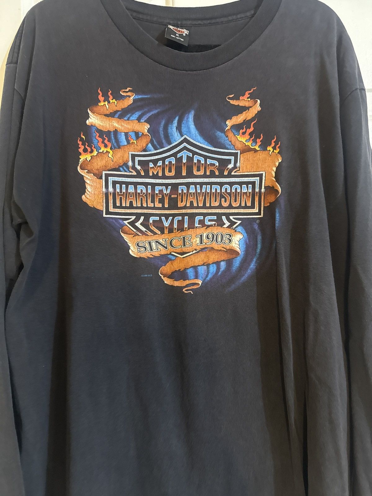 Harley Davidson RARE vintage Harley Davidson Long Sleeve T-Shirt Size US XL / EU 56 / 4 - 2 Thumbnail