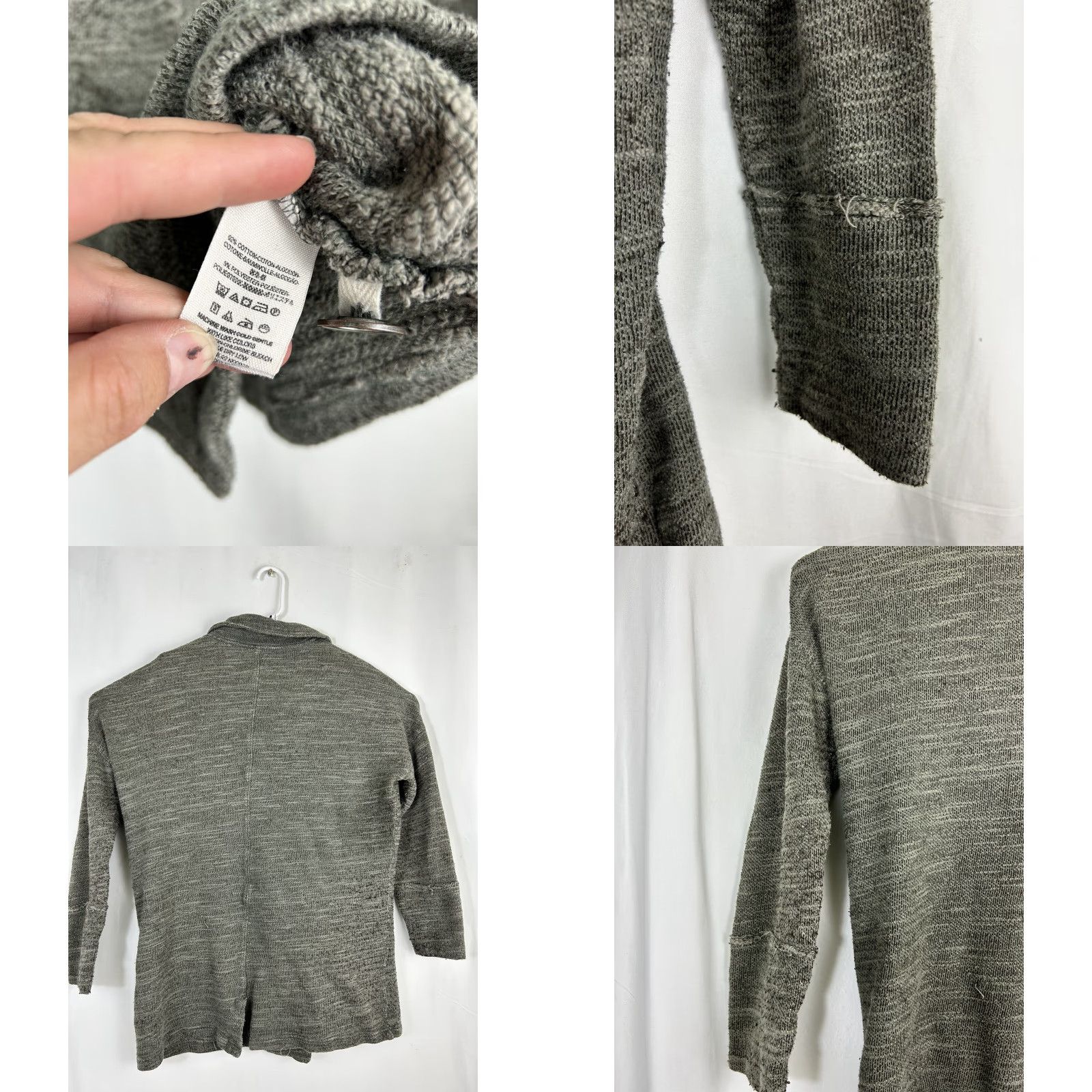 Free People Free People cardigan Womens Medium Gray cotton blend collared button pockets sweater Size M / US 6-8 / IT 42-44 - 8 Thumbnail