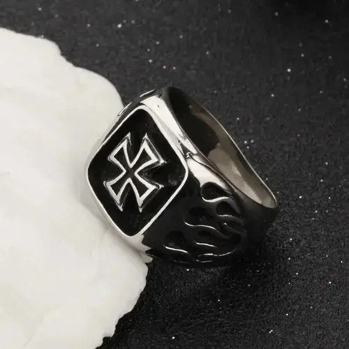 Ring Of Fire Silver Celtic Cross Ring Size ONE SIZE - 3 Thumbnail