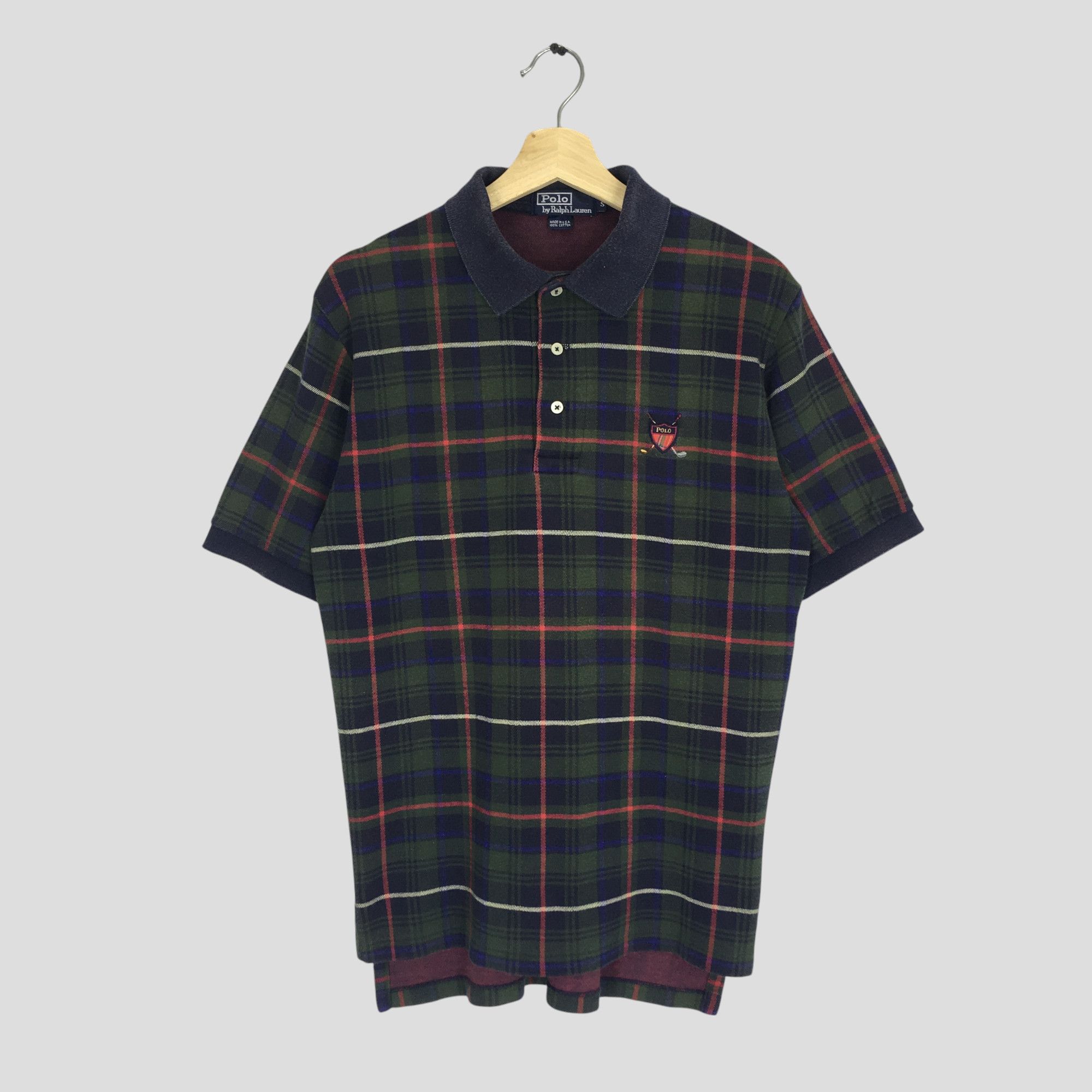 Polo Ralph Lauren Vintage 90s Polo Ralph Lauren Golf Checkered Polo Rugby Size US S / EU 44-46 / 1 - 1 Thumbnail