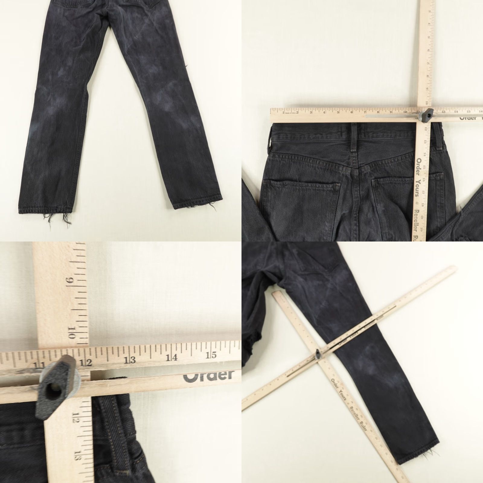 Agolde AGOLDE Jeans Black 25 Denim Button Fly Jamie High Rise Ankle Distressed Pockets 27in Inseam Womens Size 26" / US 2 / IT 38 - 8 Thumbnail