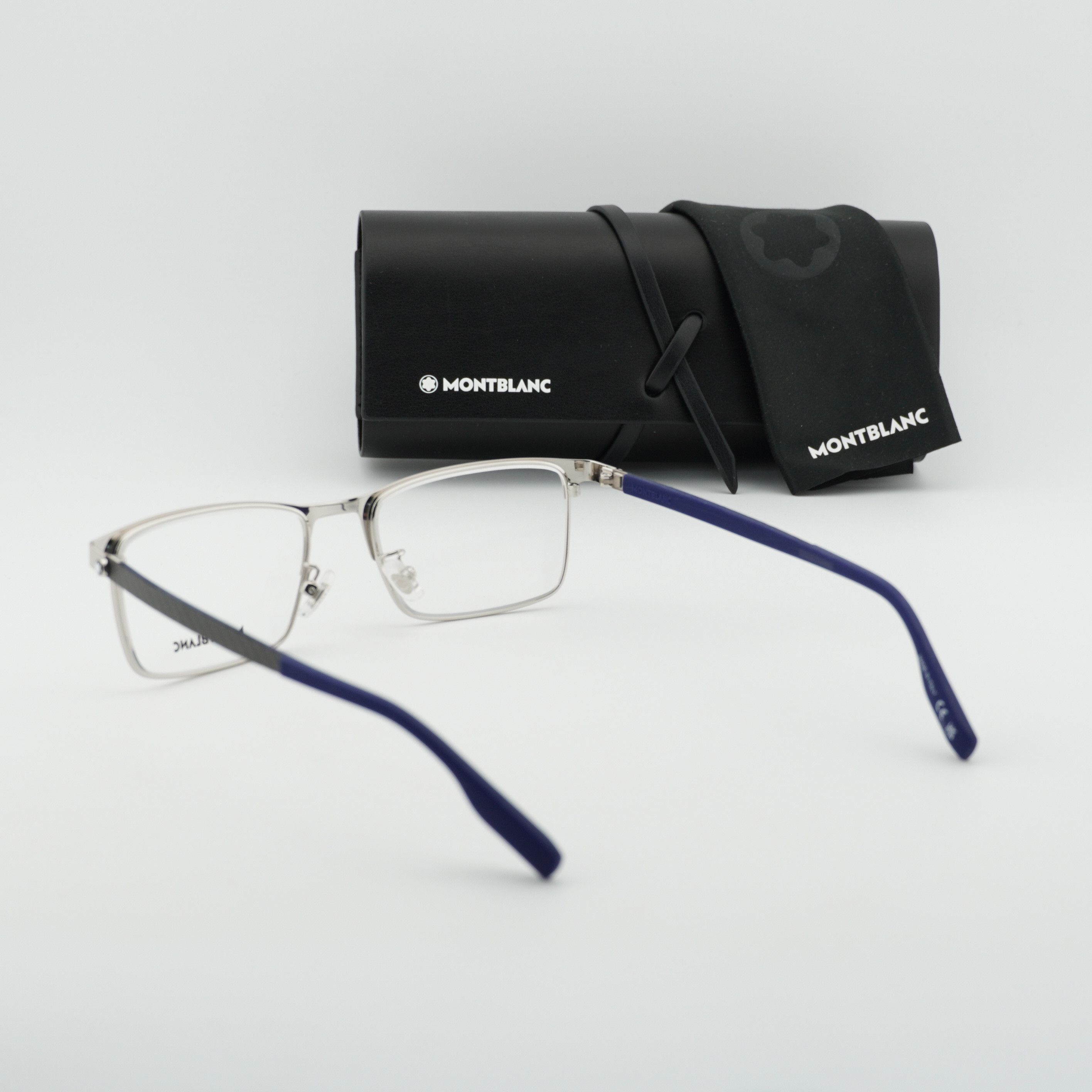 Montblanc Montblanc MB0187O 002 Eyeglasses Silver 54mm Rectangle Frame Size ONE SIZE - 10 Thumbnail