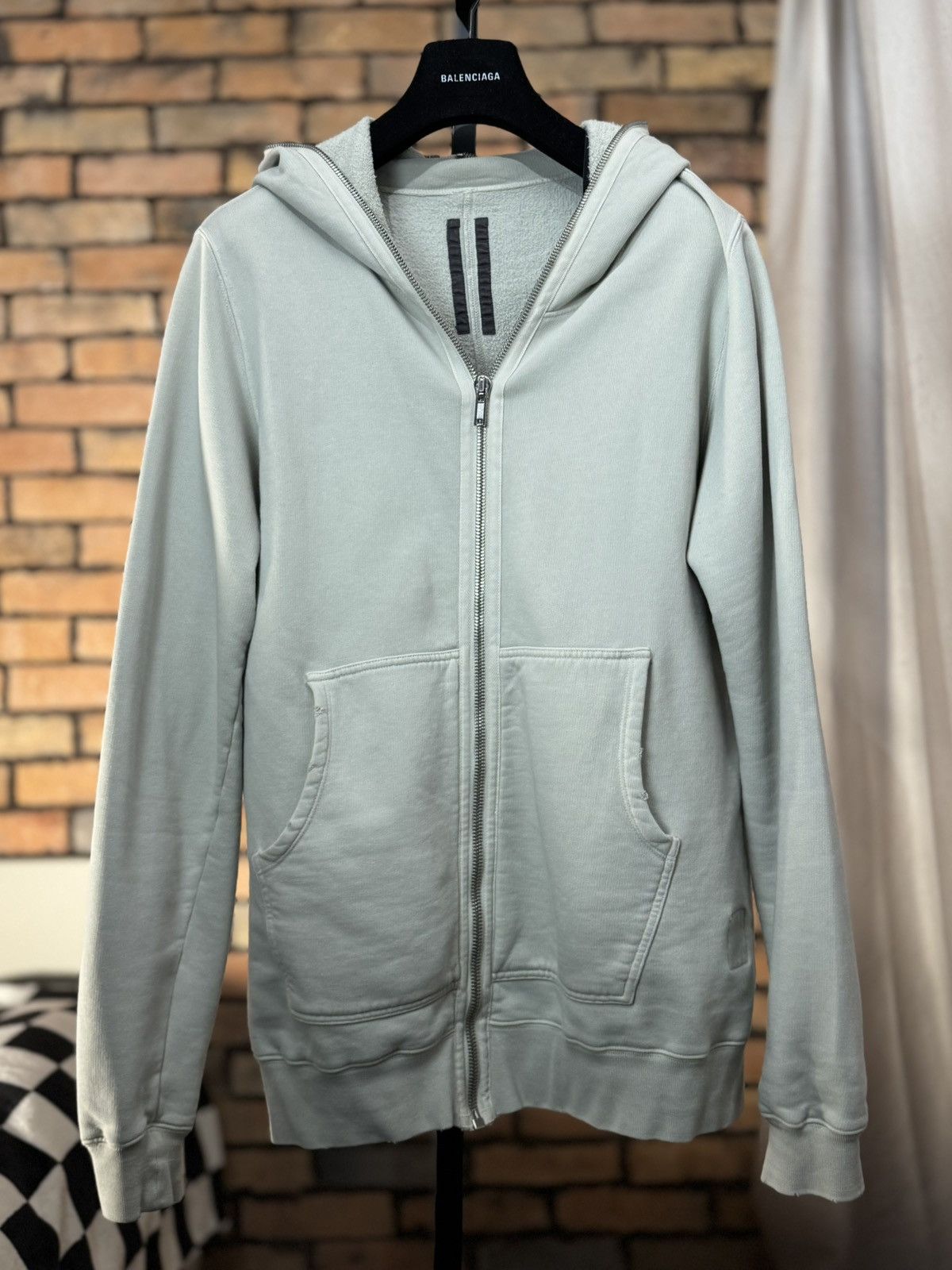 Rick Owens Drkshdw $739 GIMP HOODIE PEARL WHITE FULL ZIP CHALK HOODIE SWEATER Size US L / EU 52-54 / 3 - 1 Thumbnail
