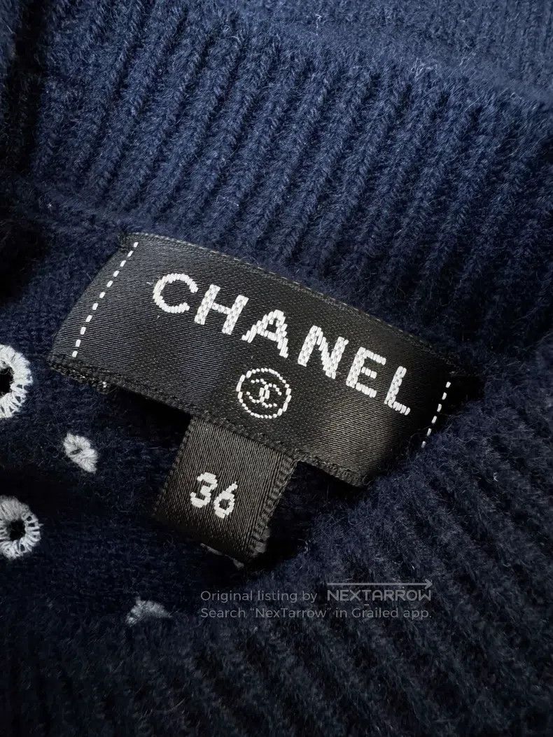 Chanel Chanel 23P dark blue printed short sleeves Size XS / US 0-2 / IT 36-38 - 6 Thumbnail