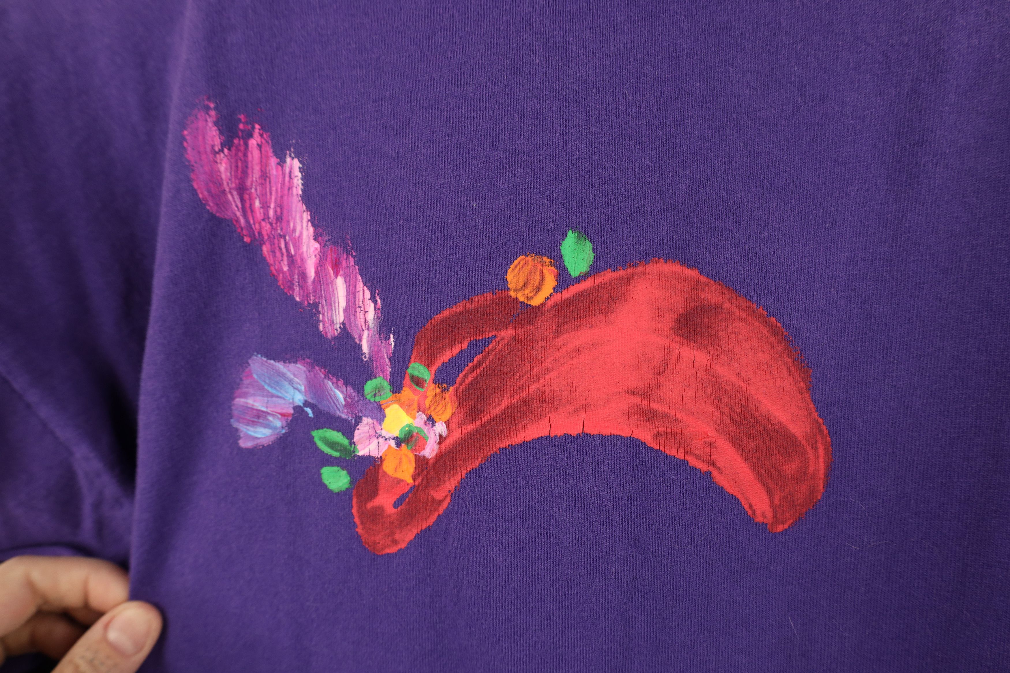 Vintage Vintage 90s Streetwear Painted High Fashion Couture T-Shirt Size L / US 10 / IT 46 - 11 Thumbnail