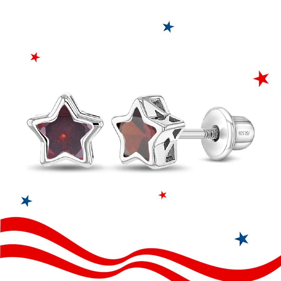 Other CZ Birthstone Star Girl Earrings Size ONE SIZE - 2 Thumbnail