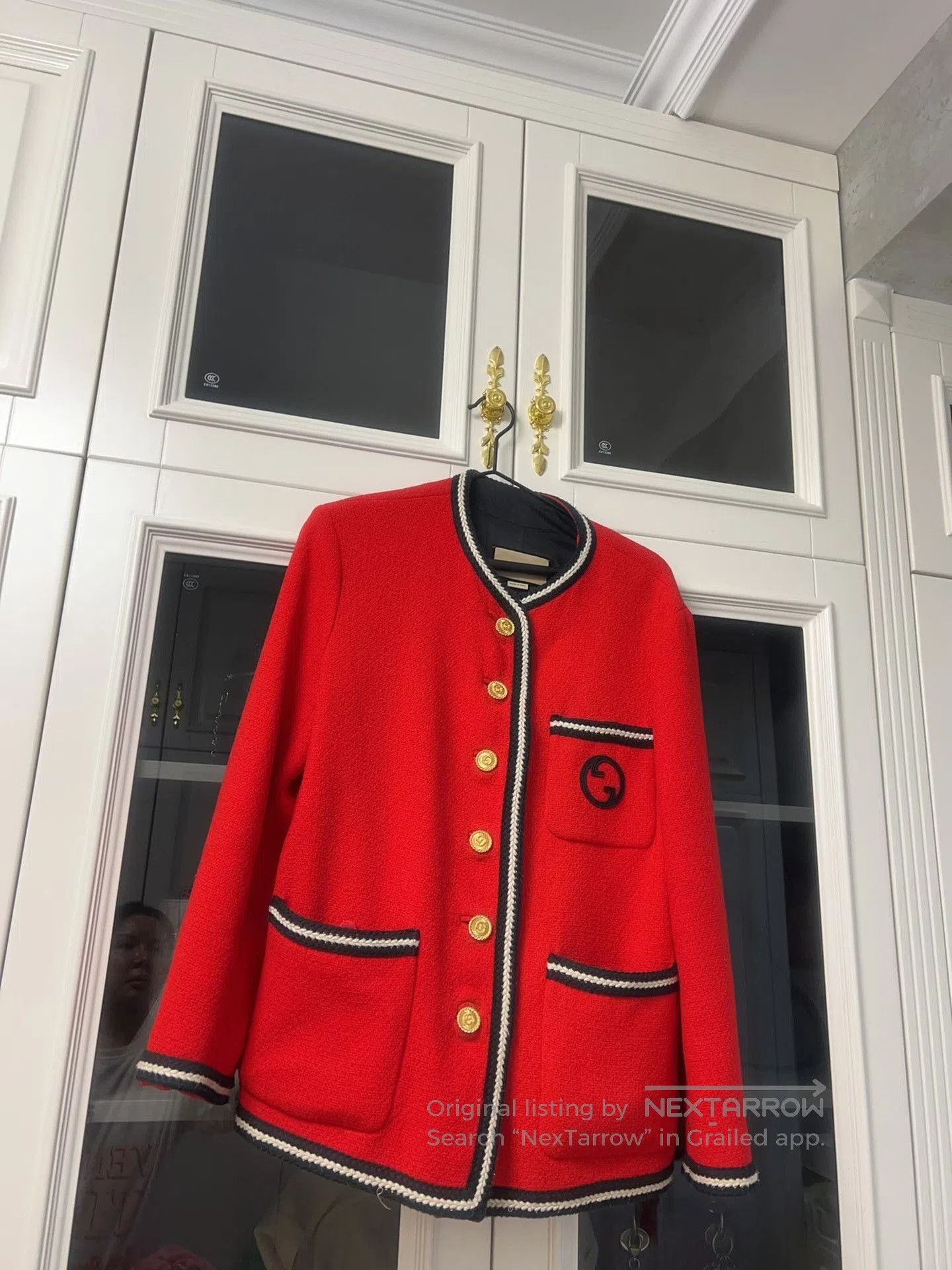 Gucci Red Gucci Coat with Gold GG Buttons. Size M / US 6-8 / IT 42-44 - 1 Thumbnail