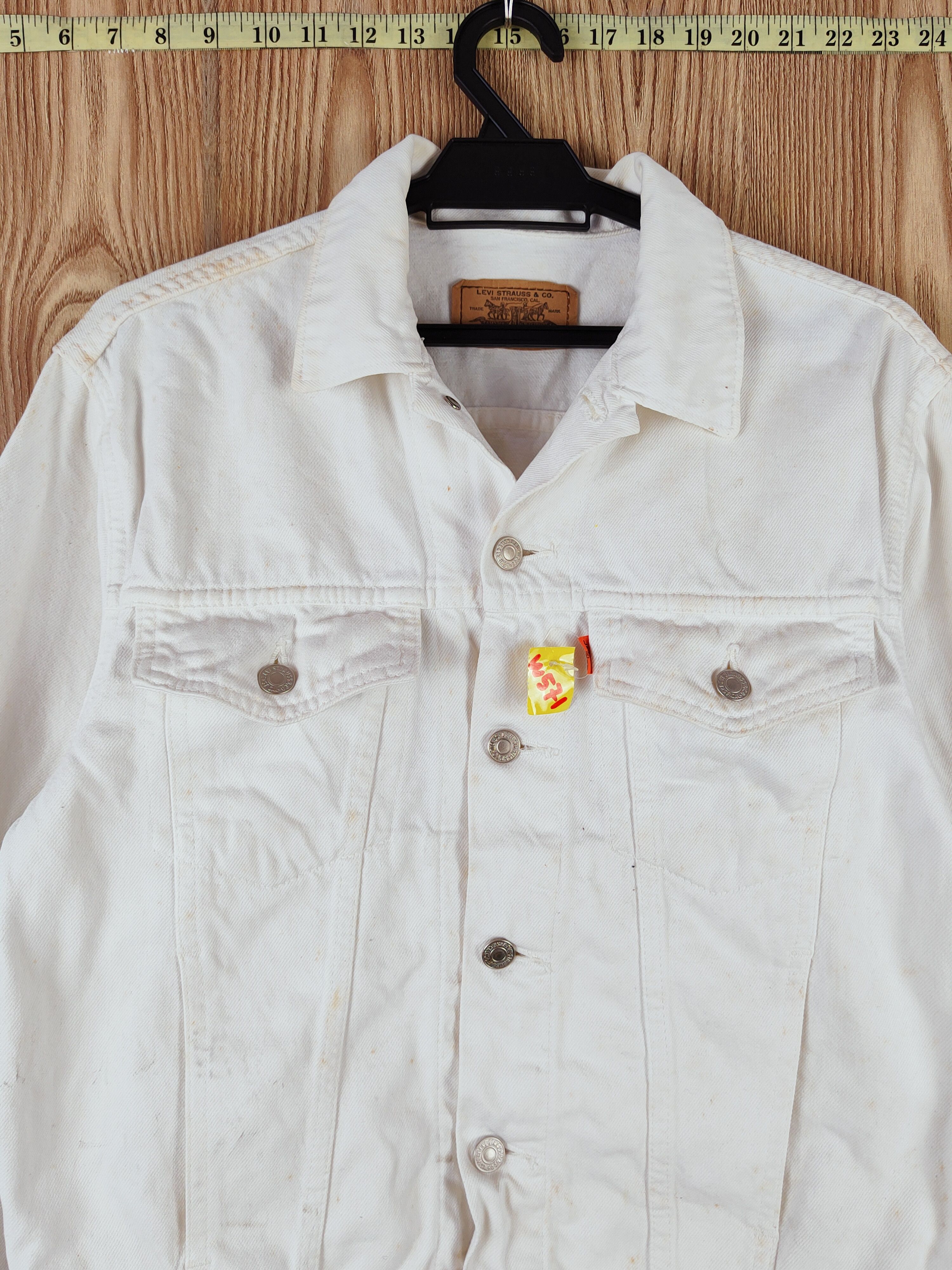 Levi's D Levi's orange tab vintage White Denim Jacket #W571 Size US M / EU 48-50 / 2 - 2 Thumbnail