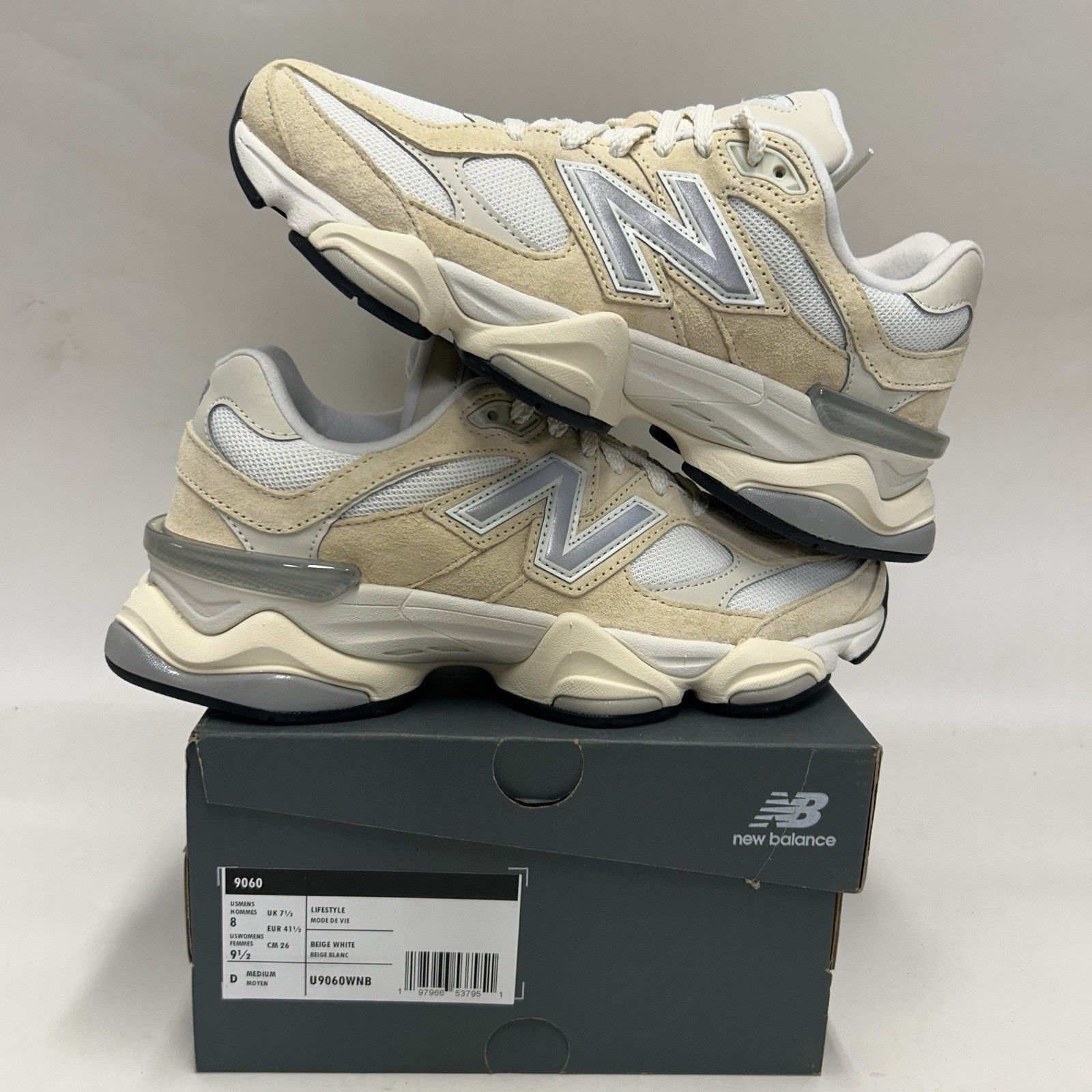New Balance New Balance 9060 “Sea Salt Moonbeam” U9060WHT Size US 8 / EU 41 - 1 Thumbnail