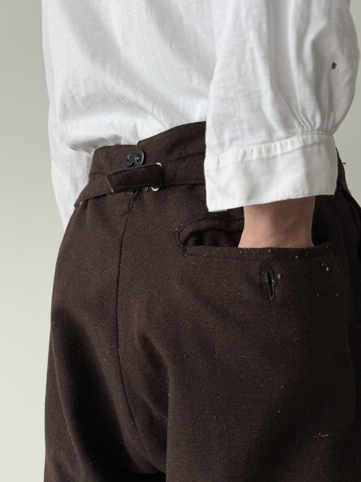 Japanese Brand Antique ≈1920s French Workwear ‘Boro’ Faded Winter Pants Size US 32 / EU 48 - 2 Thumbnail