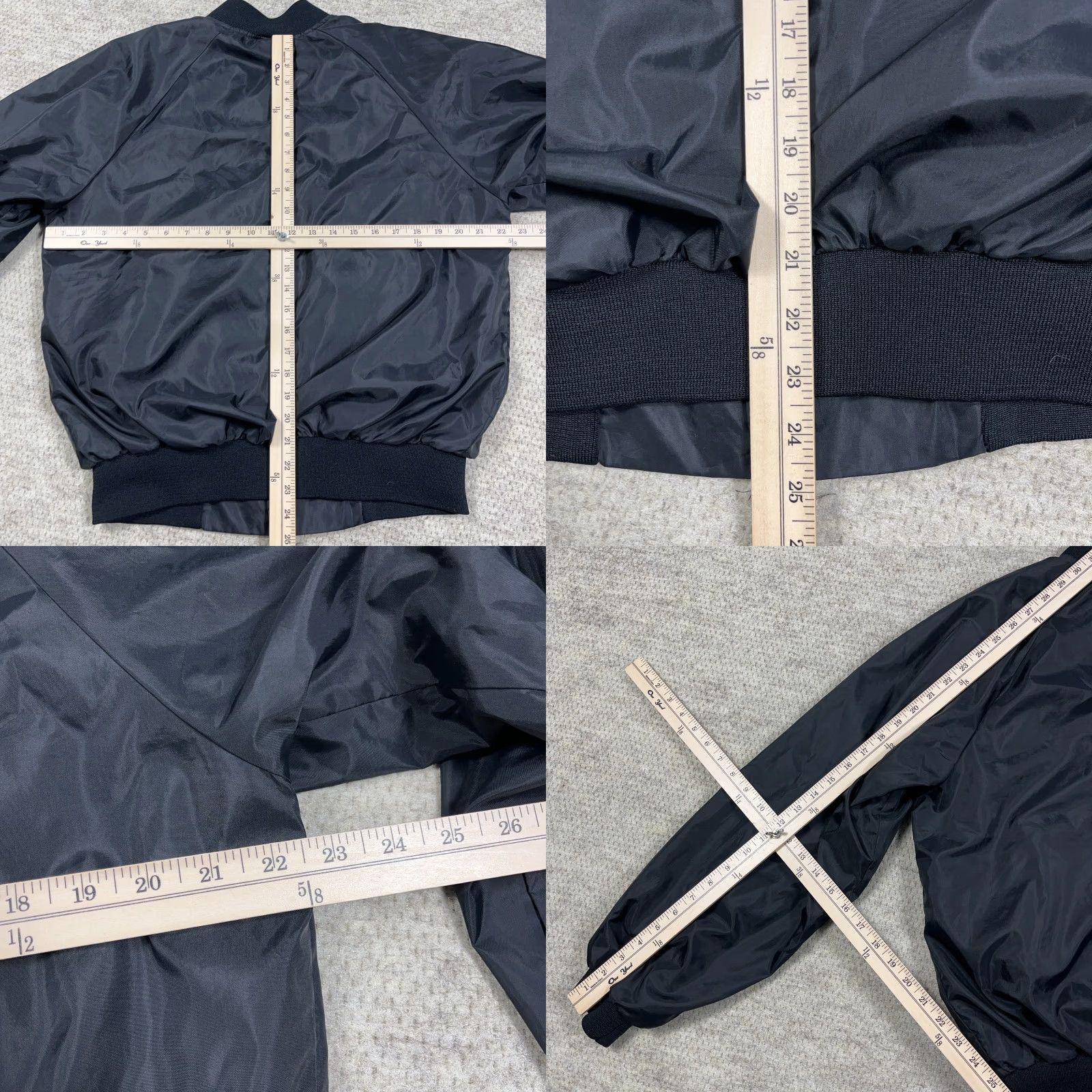 Vintage VINTAGE Hartwell Nylon Satin Bomber Jacket Men L Black 90s 80s Jacket Short Style Casual Pockets Made In USA Size US L / EU 52-54 / 3 - 8 Thumbnail