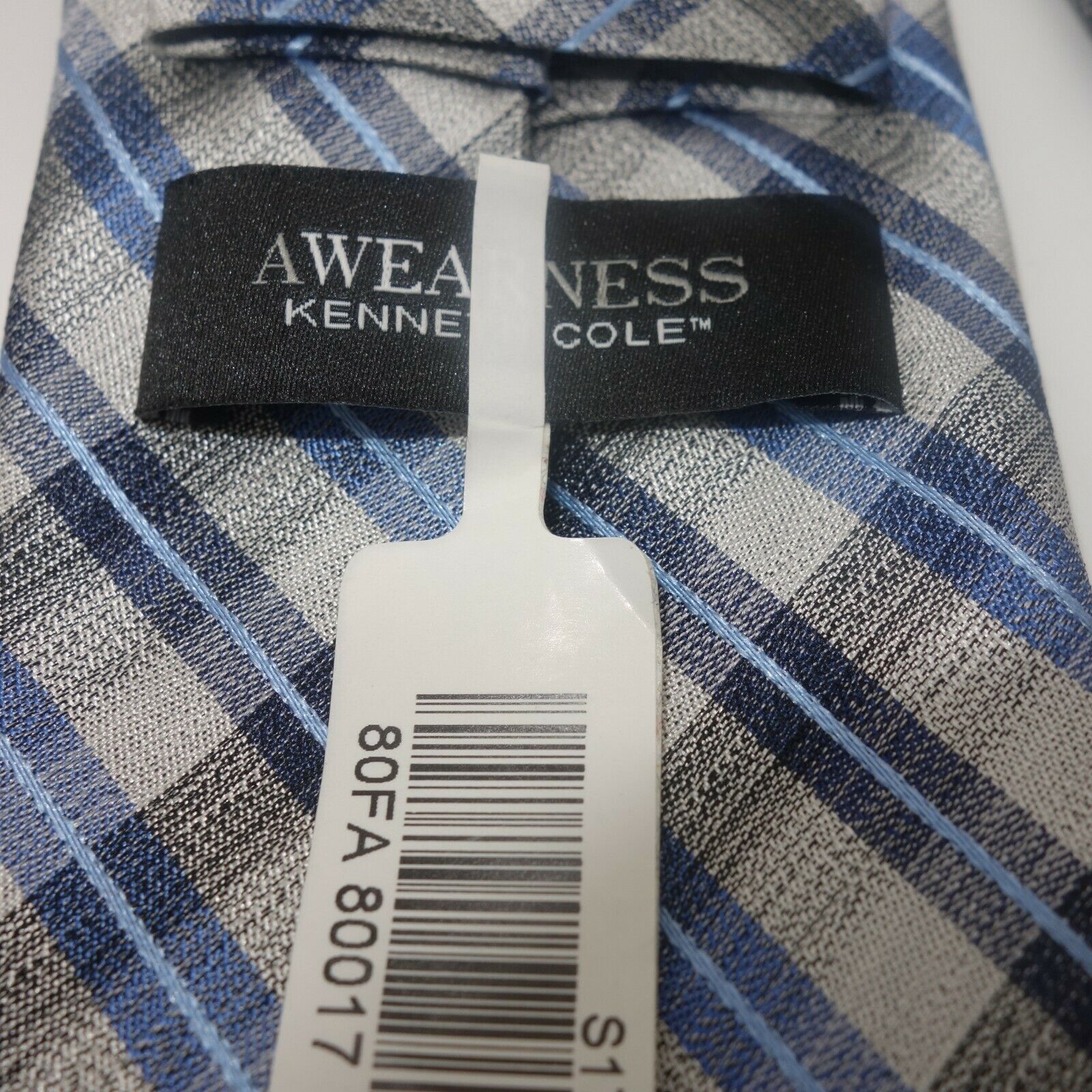 Kenneth Cole New Kenneth Cole Awareness Silk Men's Tie Black Blue Silver Size ONE SIZE - 5 Thumbnail