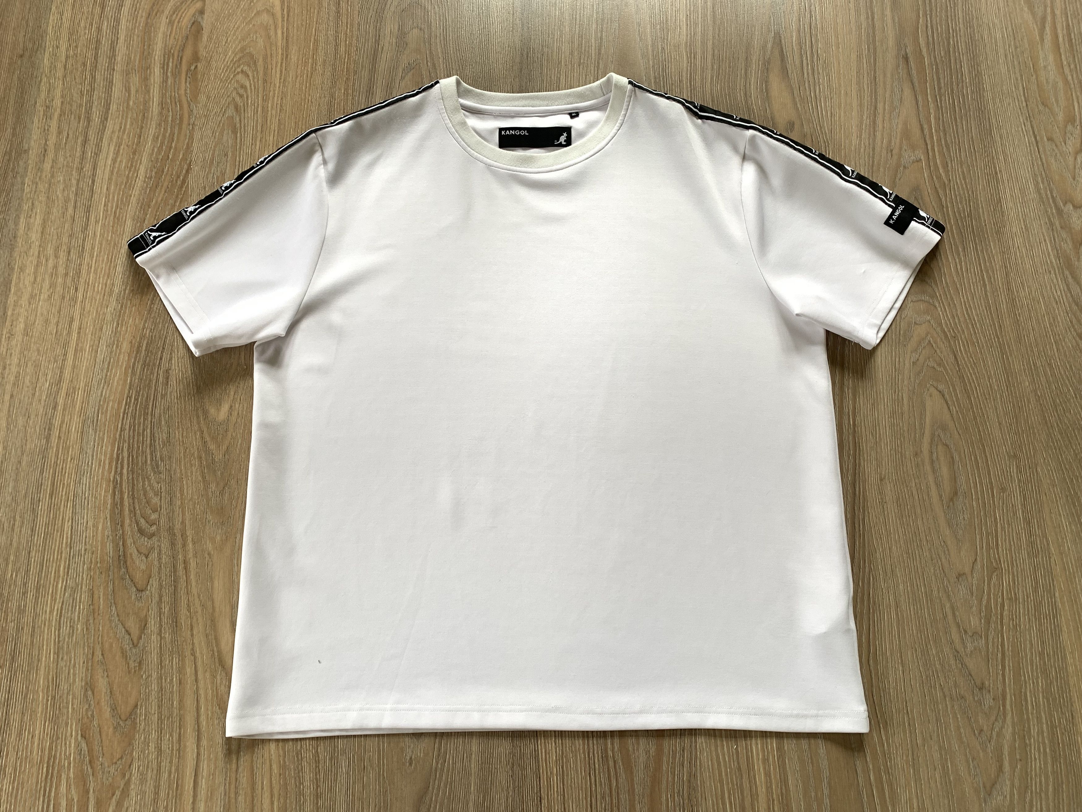 Kangol × Vintage Kangol White Lampas Stripe Multi Logo T Shirt Size US XL / EU 56 / 4 - 2 Thumbnail