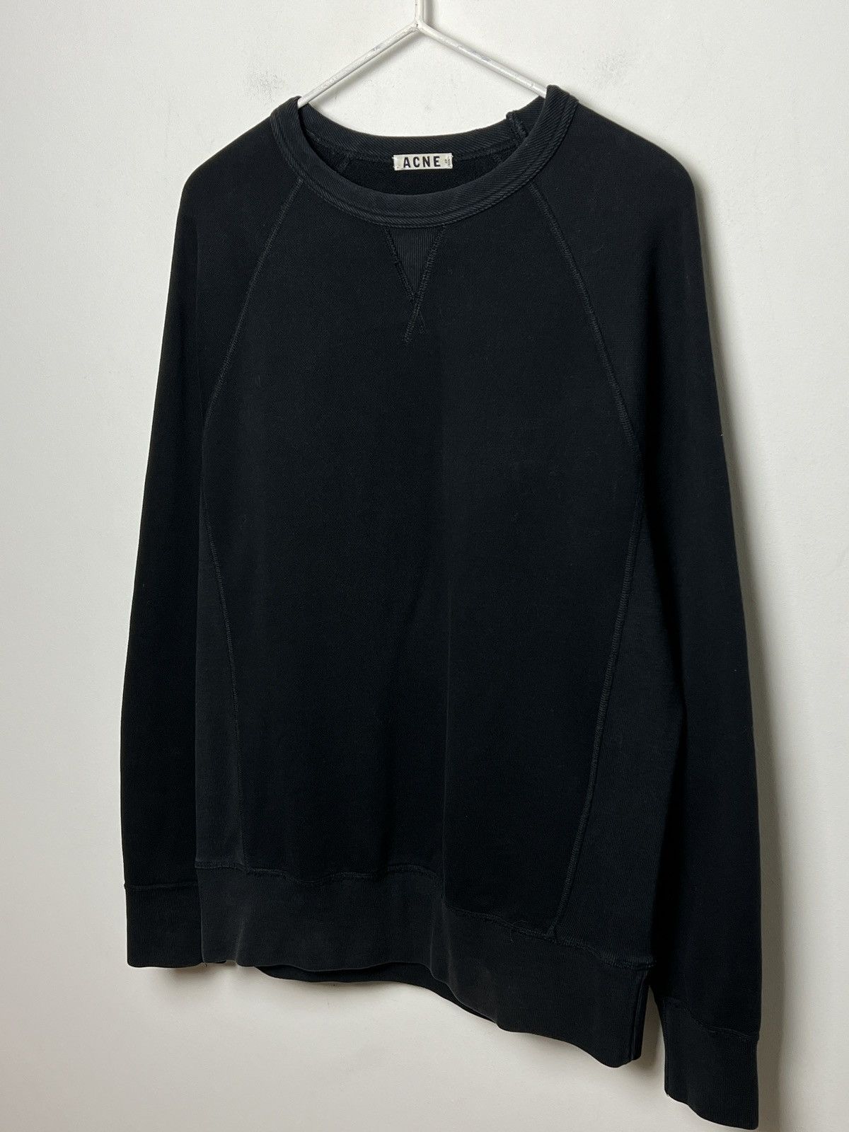 Acne Studios acne y2k washed black crewneck sweatshirt Size US L / EU 52-54 / 3 - 3 Thumbnail