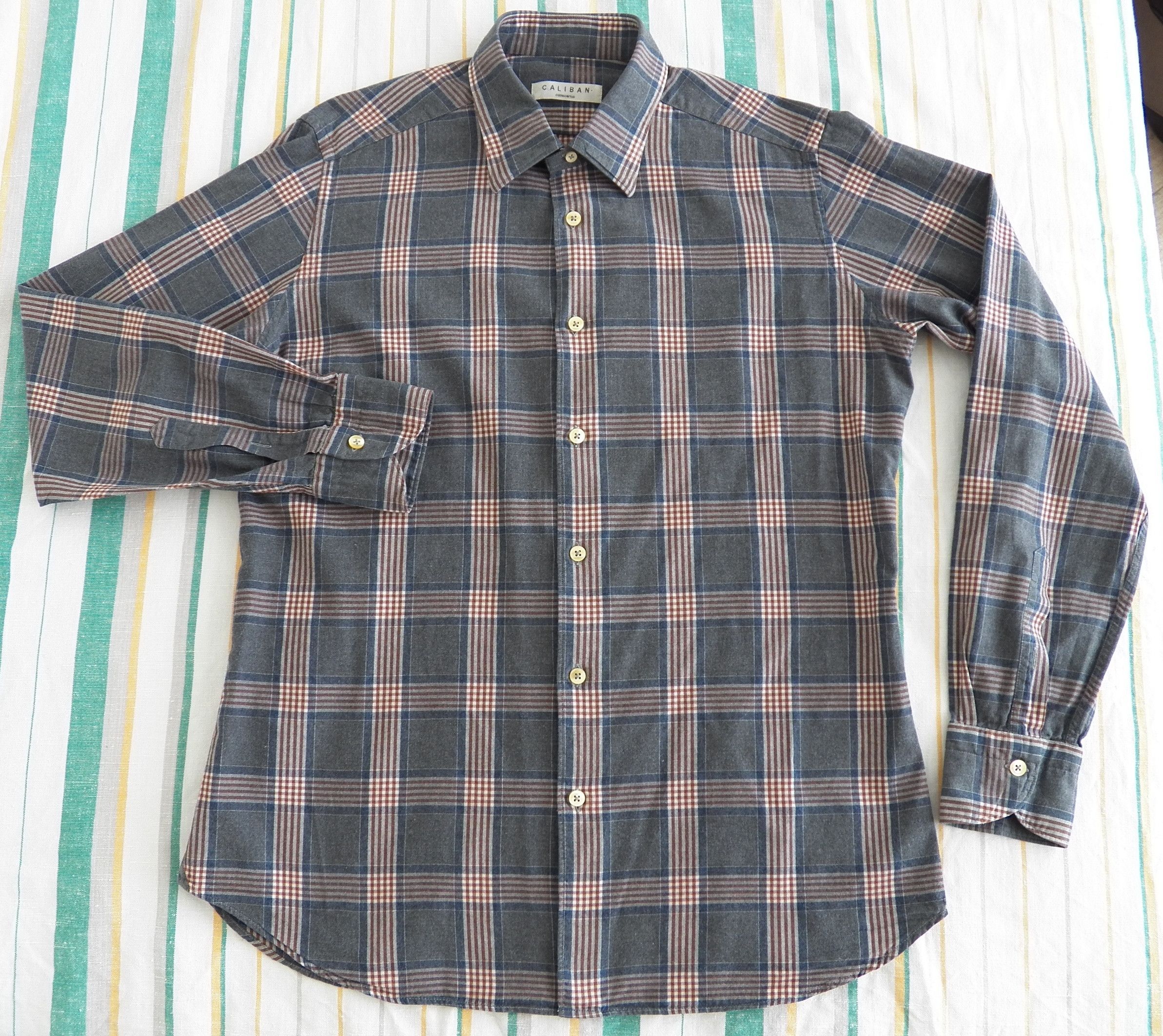 Other Caliban Camiceria Dress Shirt Plaid Cotton 16 41 Slim Fit Size US M / EU 48-50 / 2 - 1 Thumbnail
