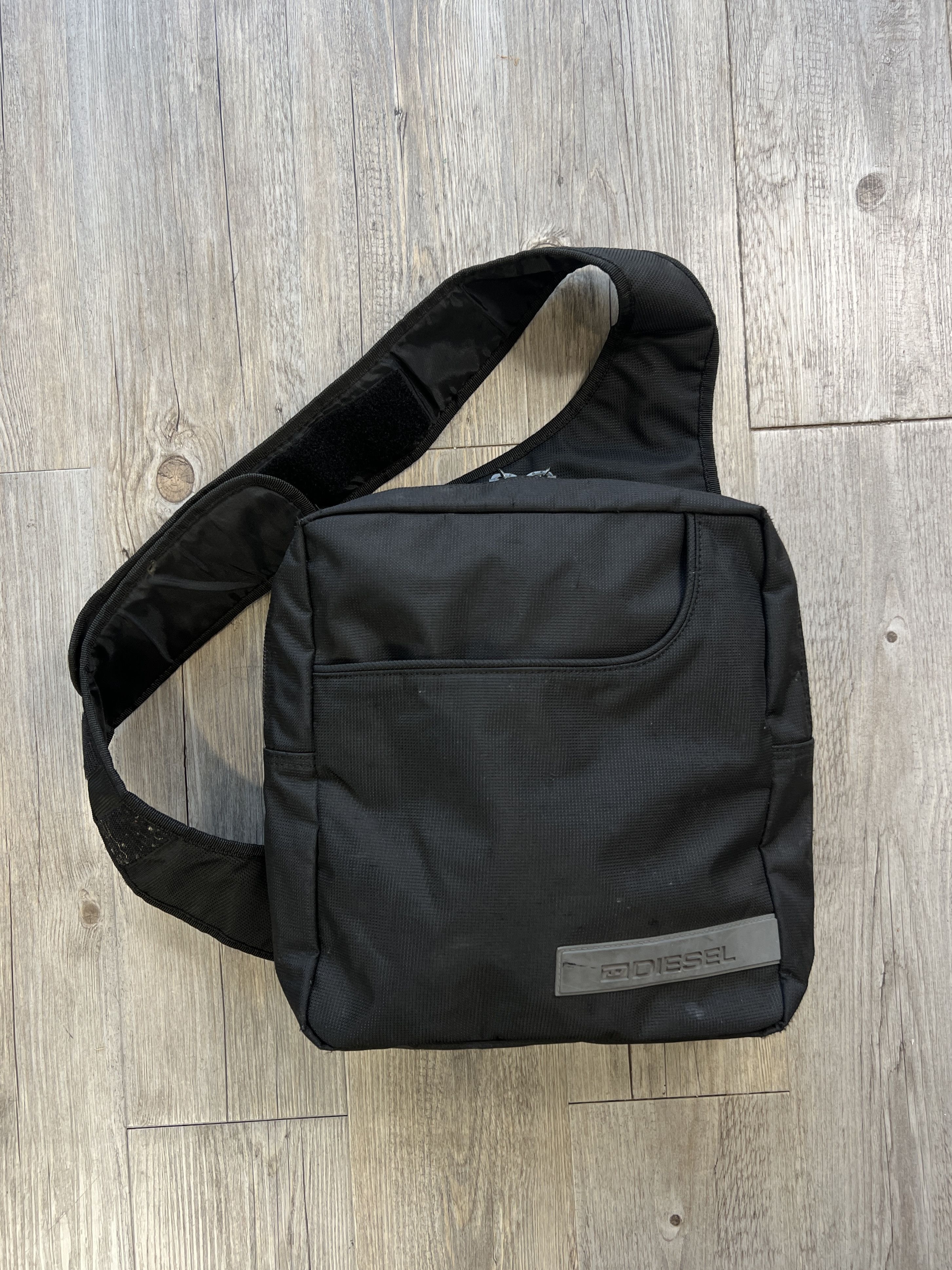 Diesel Square Sling Bag in Black, Men's