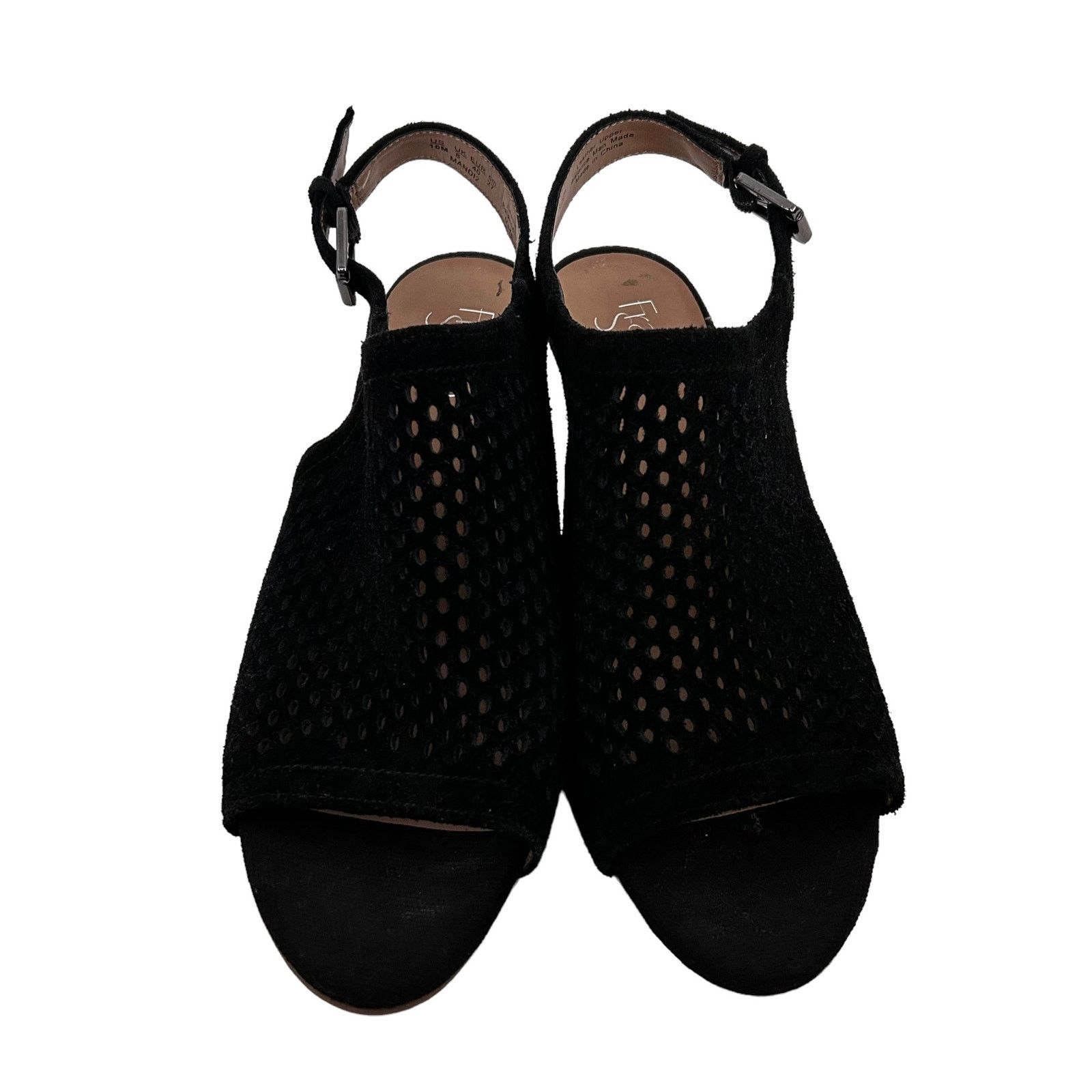 Other Franco Sarto Black Suede Peep Toe Slingback Heels Sz 10 Size US 10 / IT 40 - 2 Thumbnail